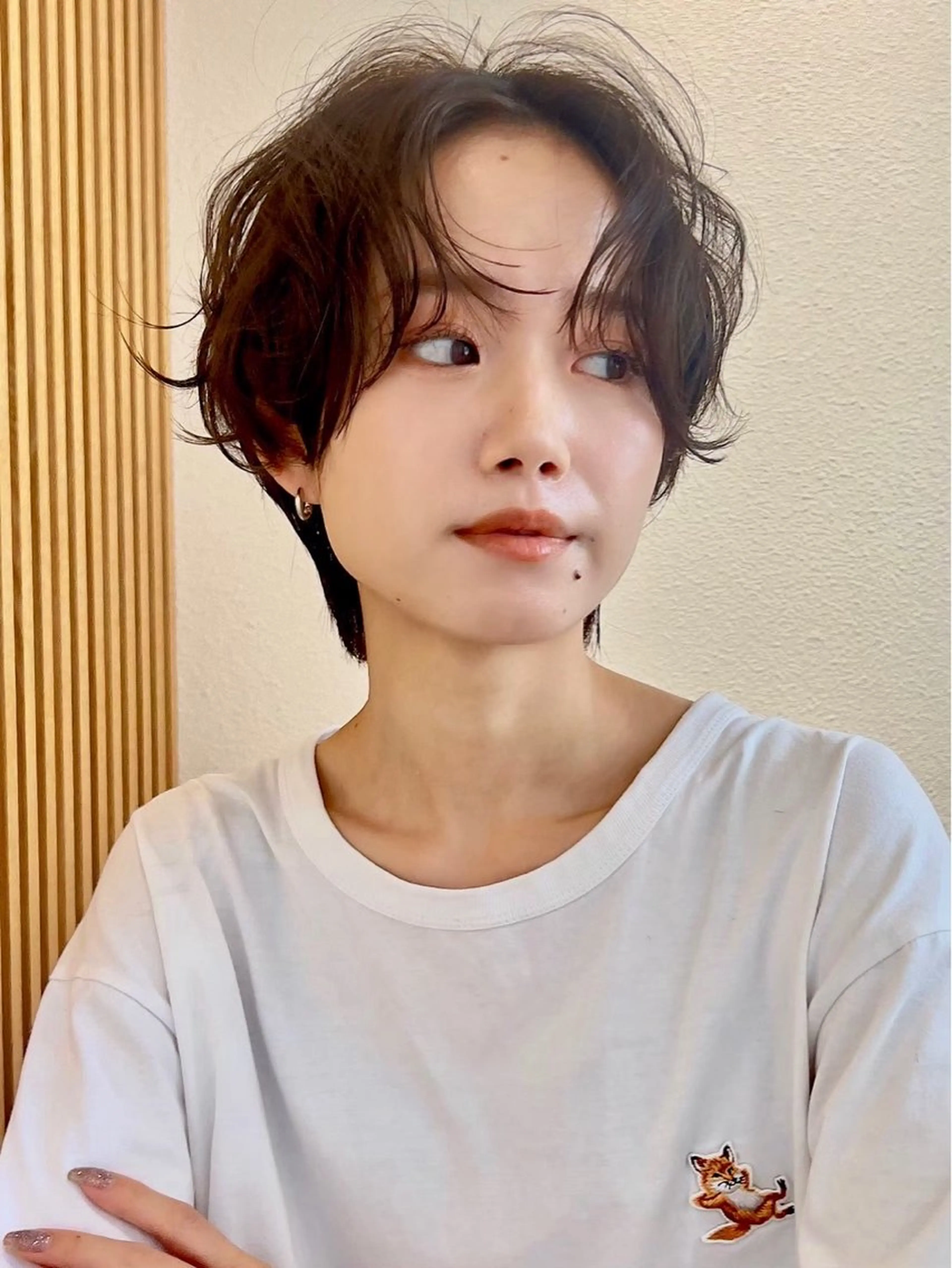 ショート カラー パーマ レイヤー/暖色カラー /パーマ/落合 歩夢のヘアスタイル