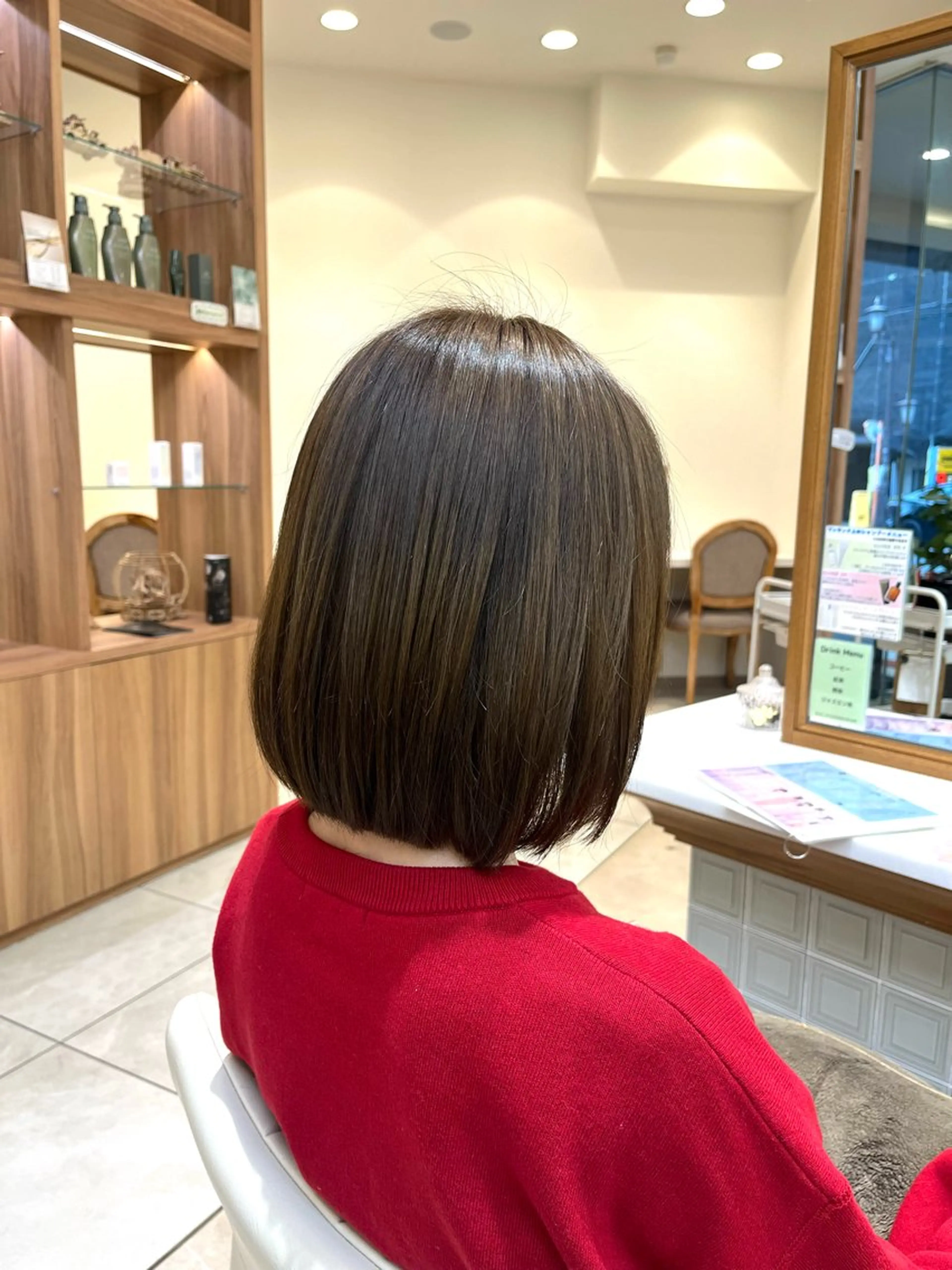 ミディアム ワンレンボブ ボブ カット ヘッドスパ 【朝ラクボブ】 梅木和也のヘアスタイル