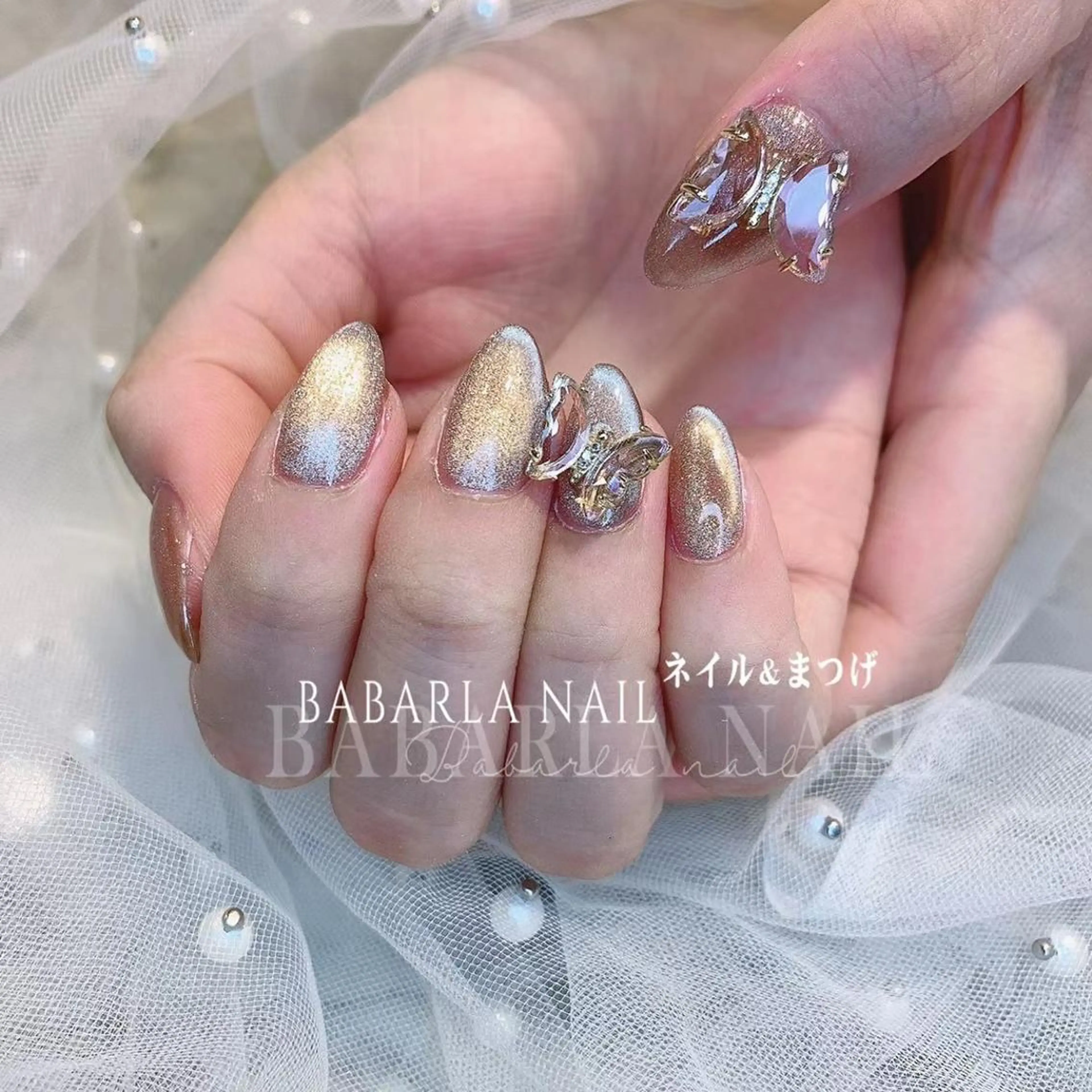 ネイル ジェルネイル ゴールド Babarla nailのネイルデザイン