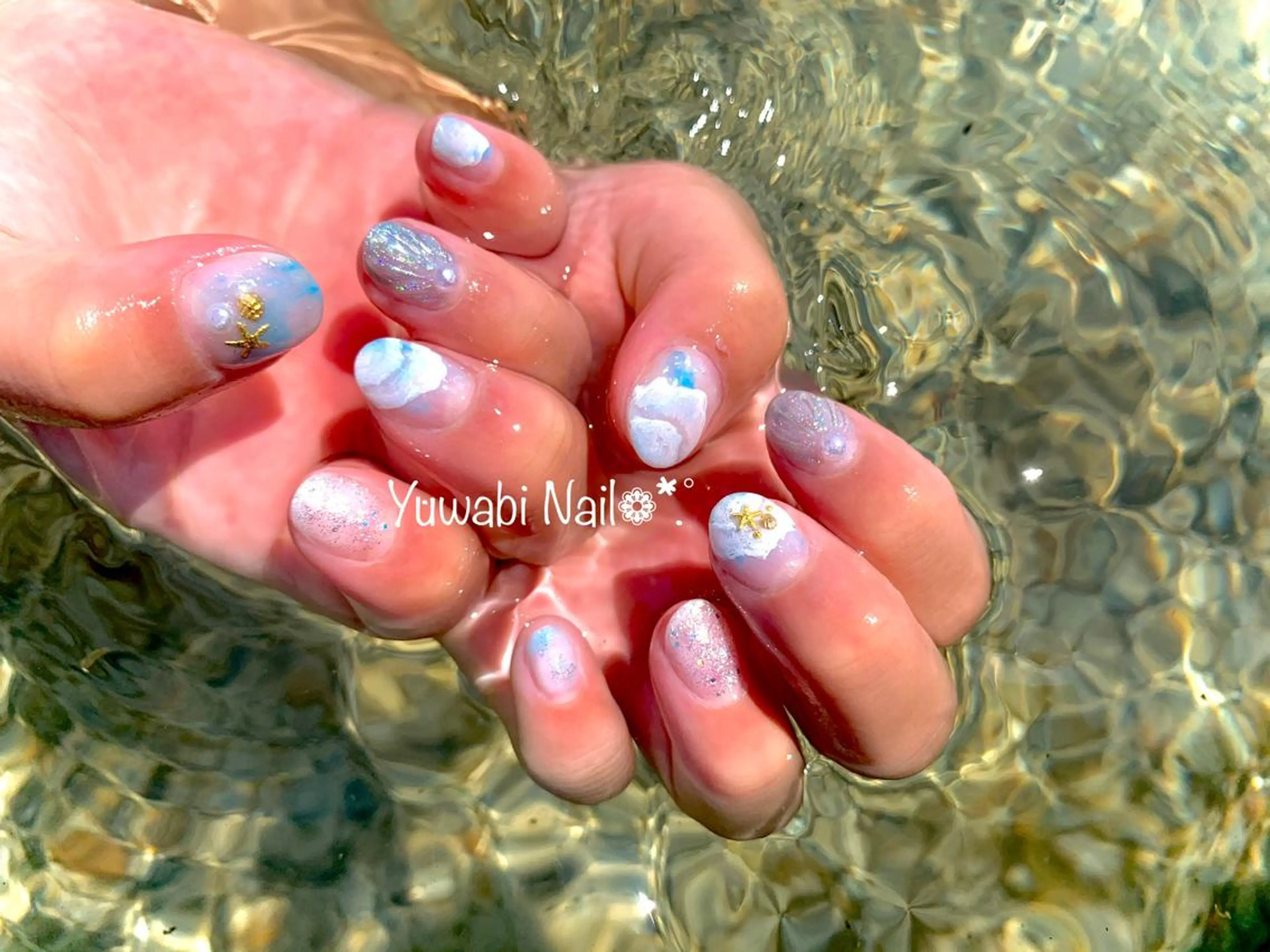 ネイル 夏ネイル ハンドネイル フットネイル Yuwabi Nail所属・Mimore ミモア 水戸のネイルデザイン