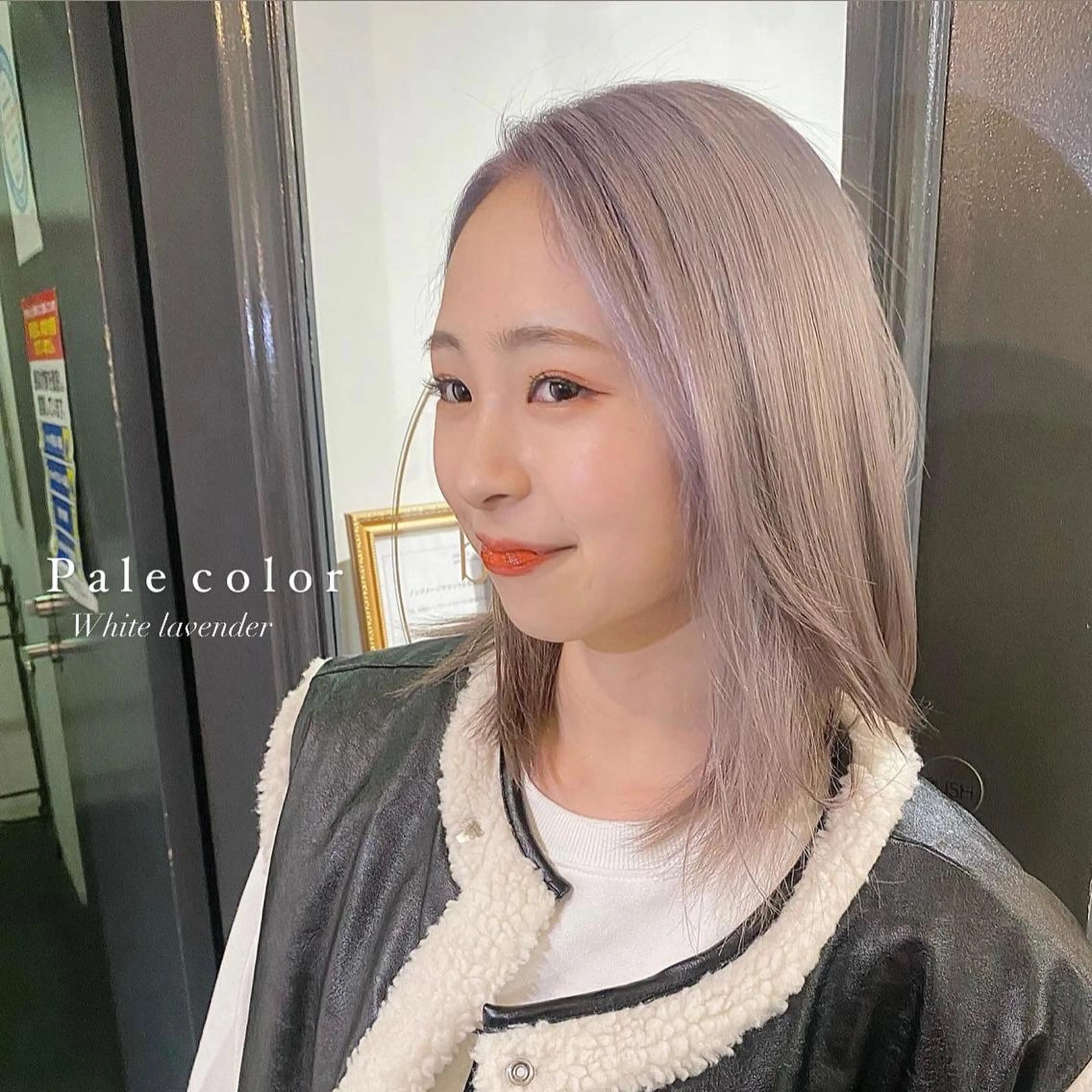 セミロング カラー カット ヘアカラー トリートメント 梅田ハイトーン チダ ヒナノのヘアスタイル