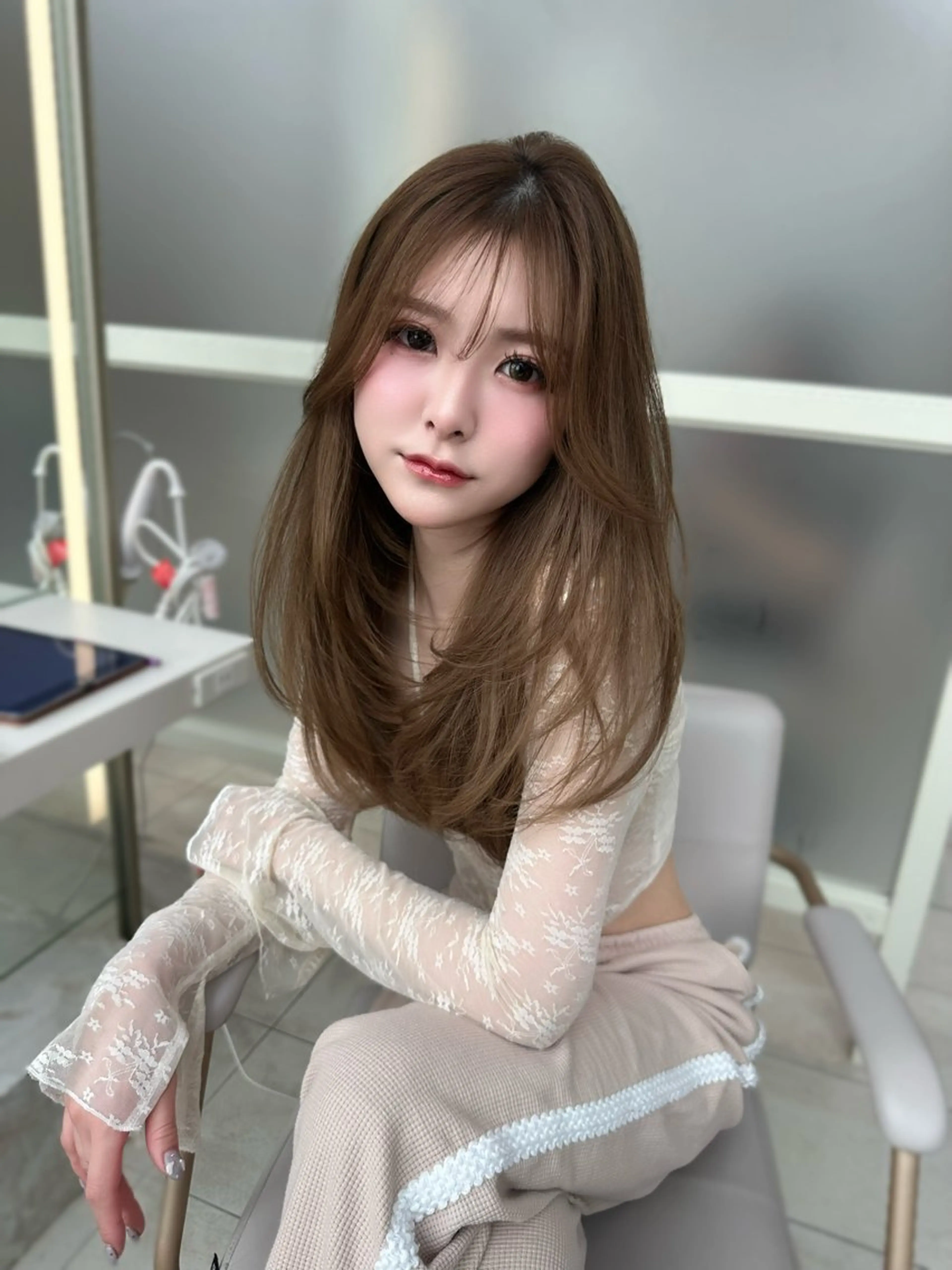 ロング oto🎀×美髪× シースルー前髪🤍のヘアスタイル