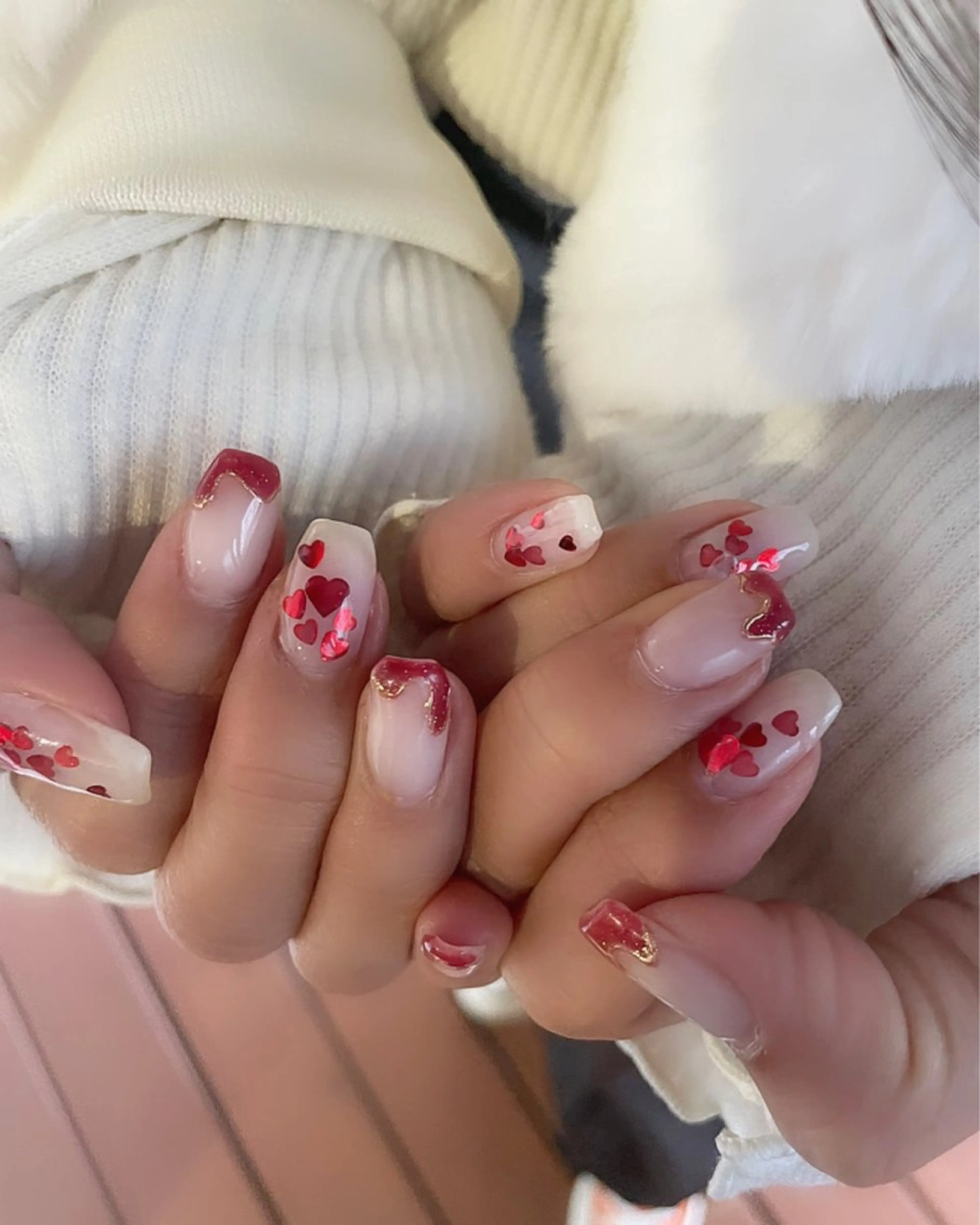 ネイル バレンタイン ハンドネイル ROPE nail ロペネイルのネイルデザイン