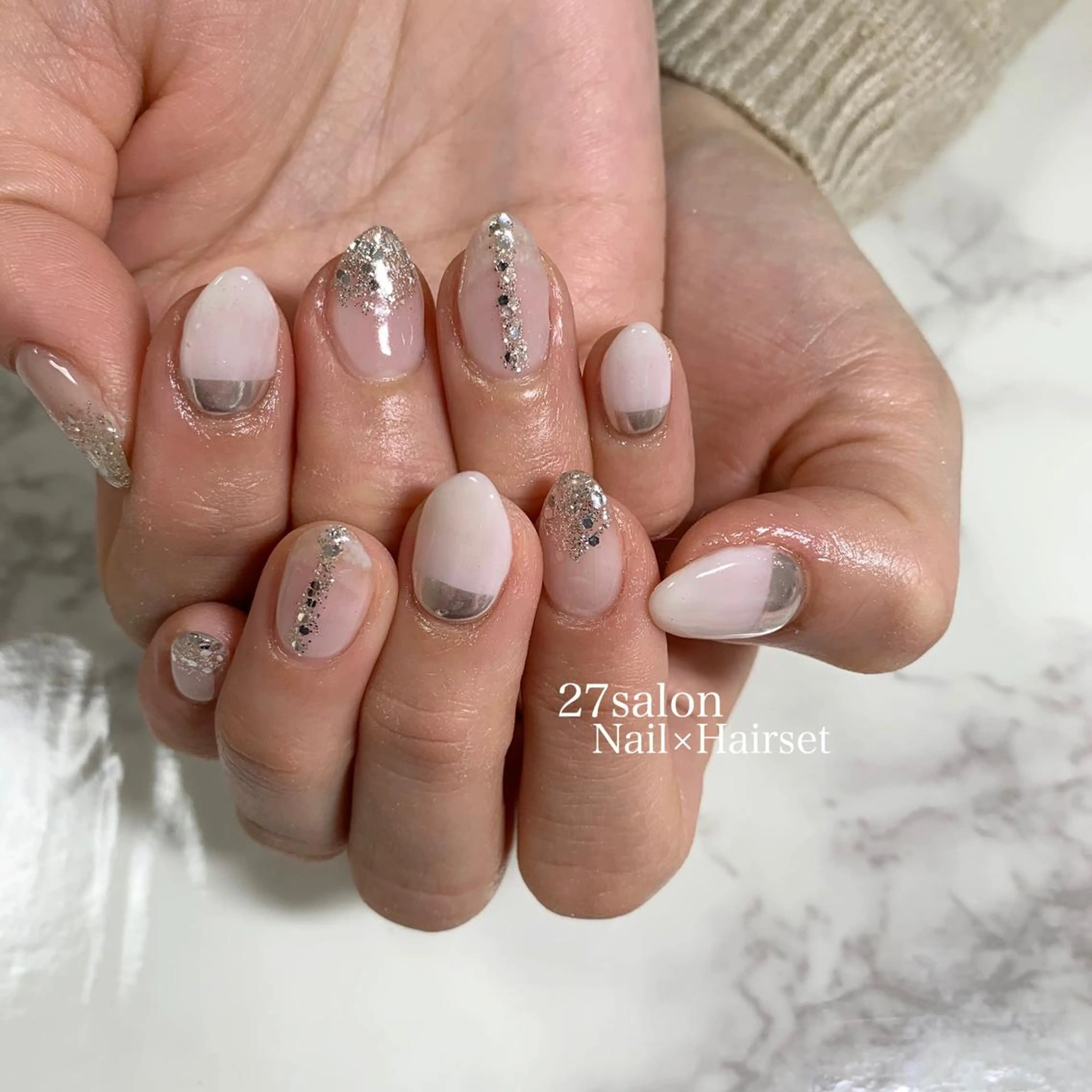 ネイル 入学式 ニュアンスネイル 春ネイル 27salon yuinaのネイルデザイン