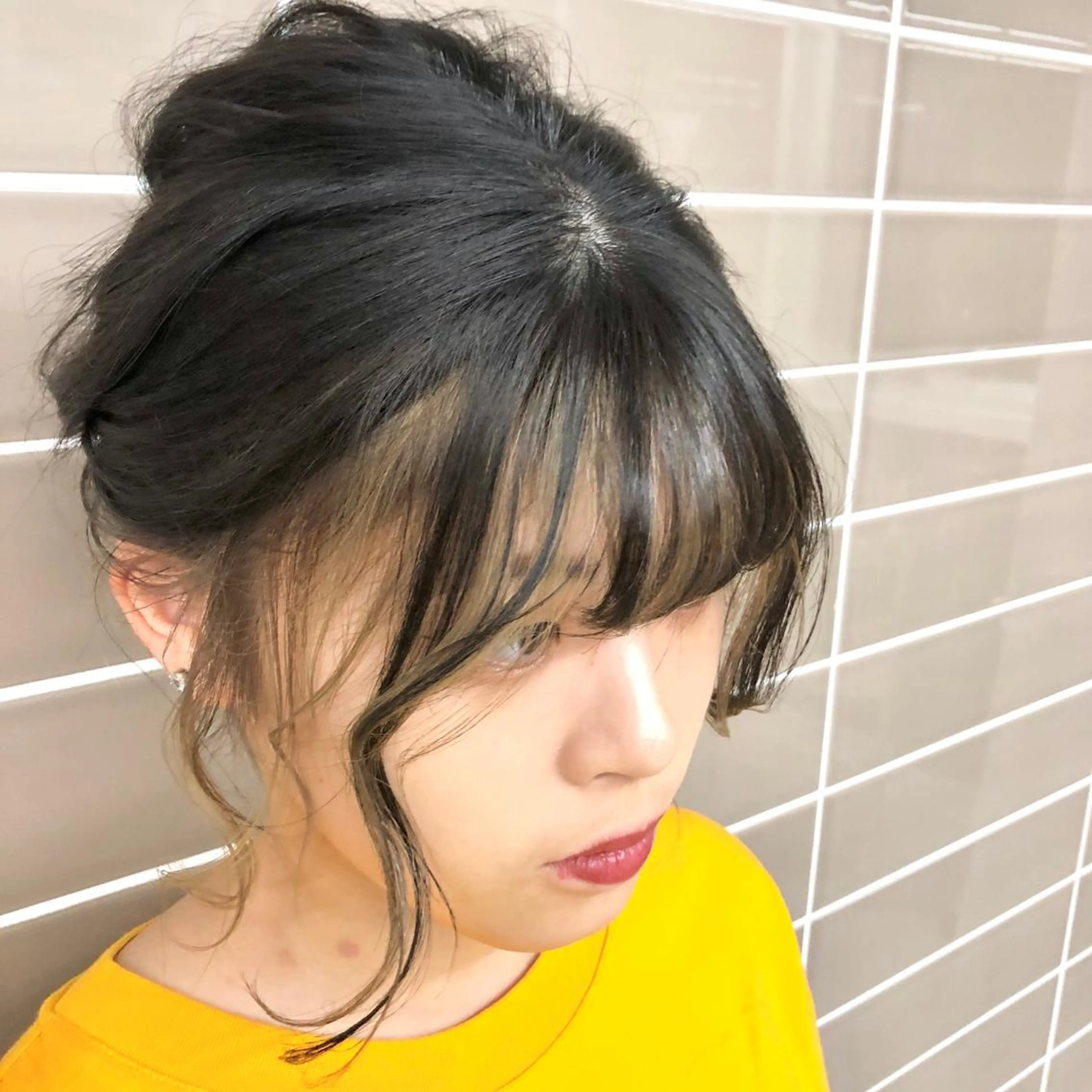 セミロング カラー ヘアアレンジ 辻堂メンズ特化 YU-YAのヘアスタイル