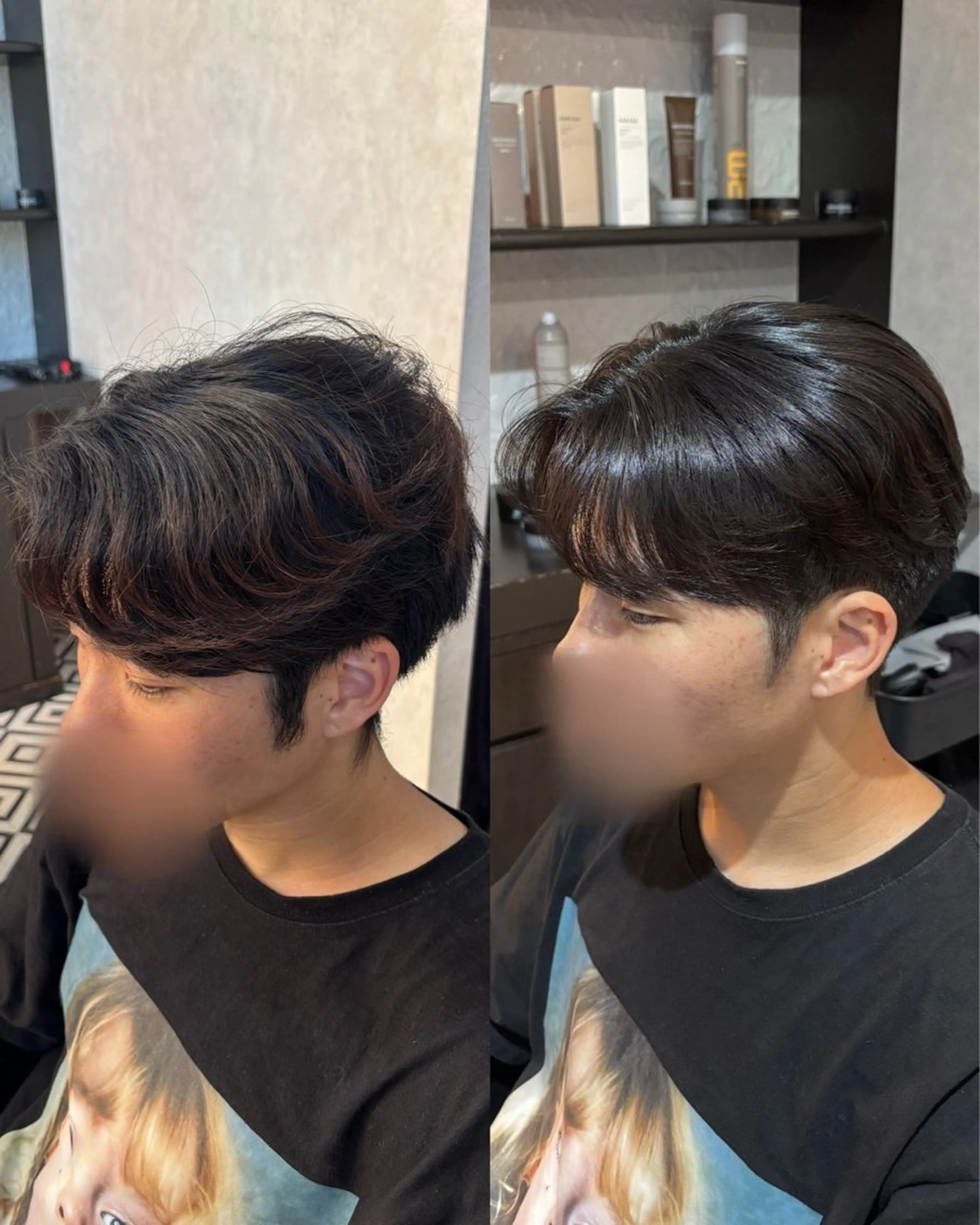 ショート パーマ メンズ カット パーマ 縮毛矯正 トリートメント 韓国メンズヘア/ ダウンパーマ/歩夢のヘアスタイル