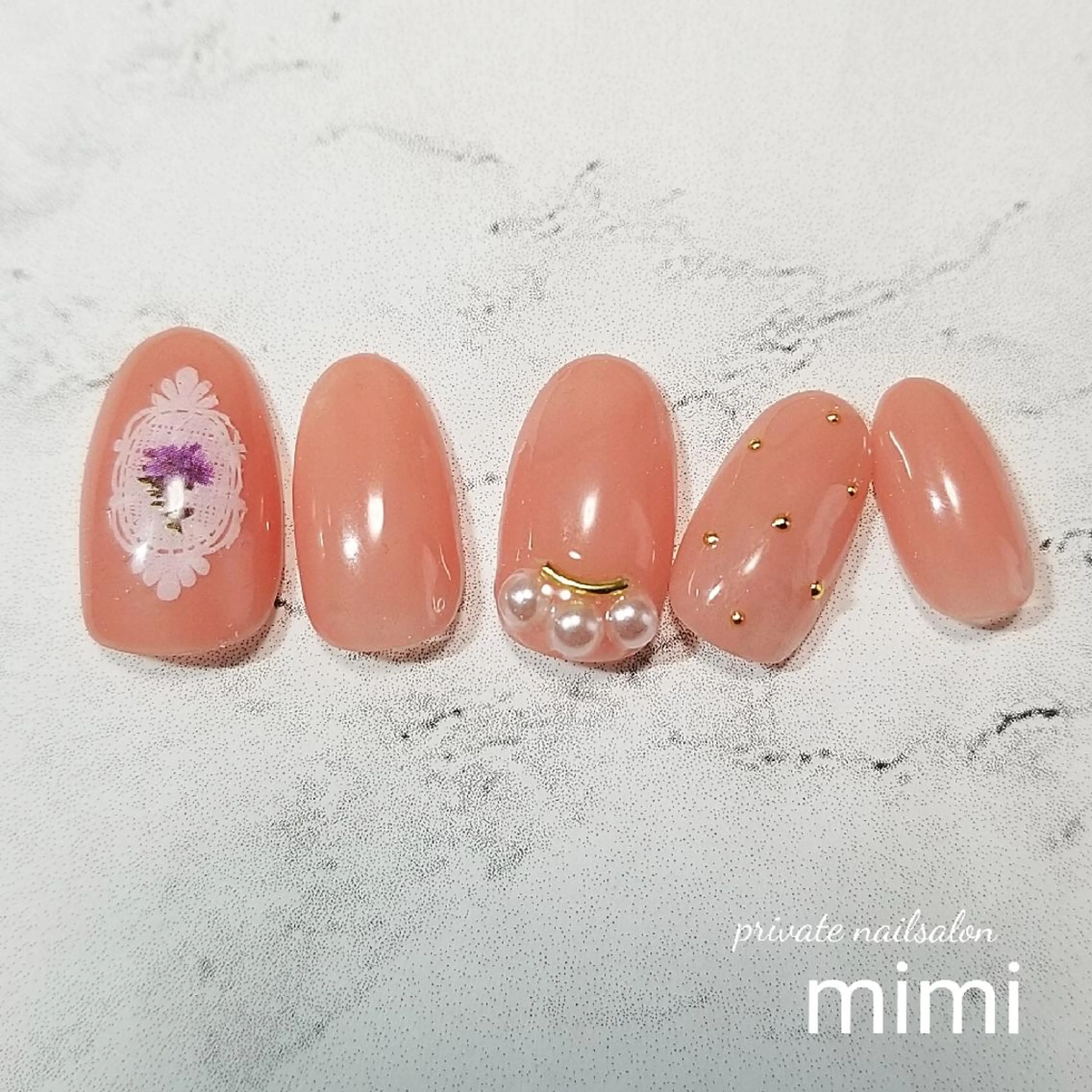 ネイル ピンク ハンドネイル 博多ネイル ｍｉｍｉのネイルデザイン