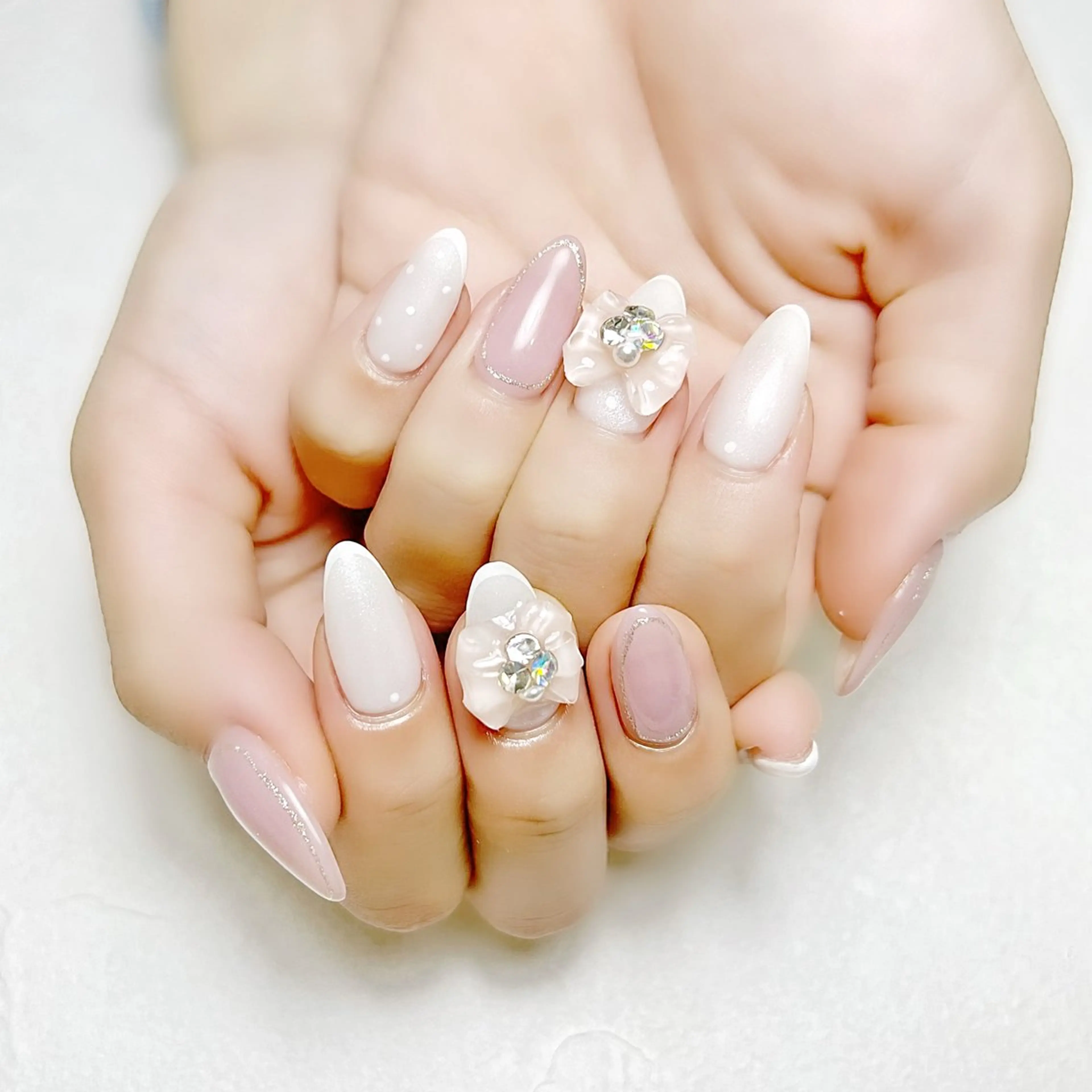 ネイル アートネイル ガーリー ラメ(グリッター) ピンク 春ネイル rouse nail RISATOのネイルデザイン