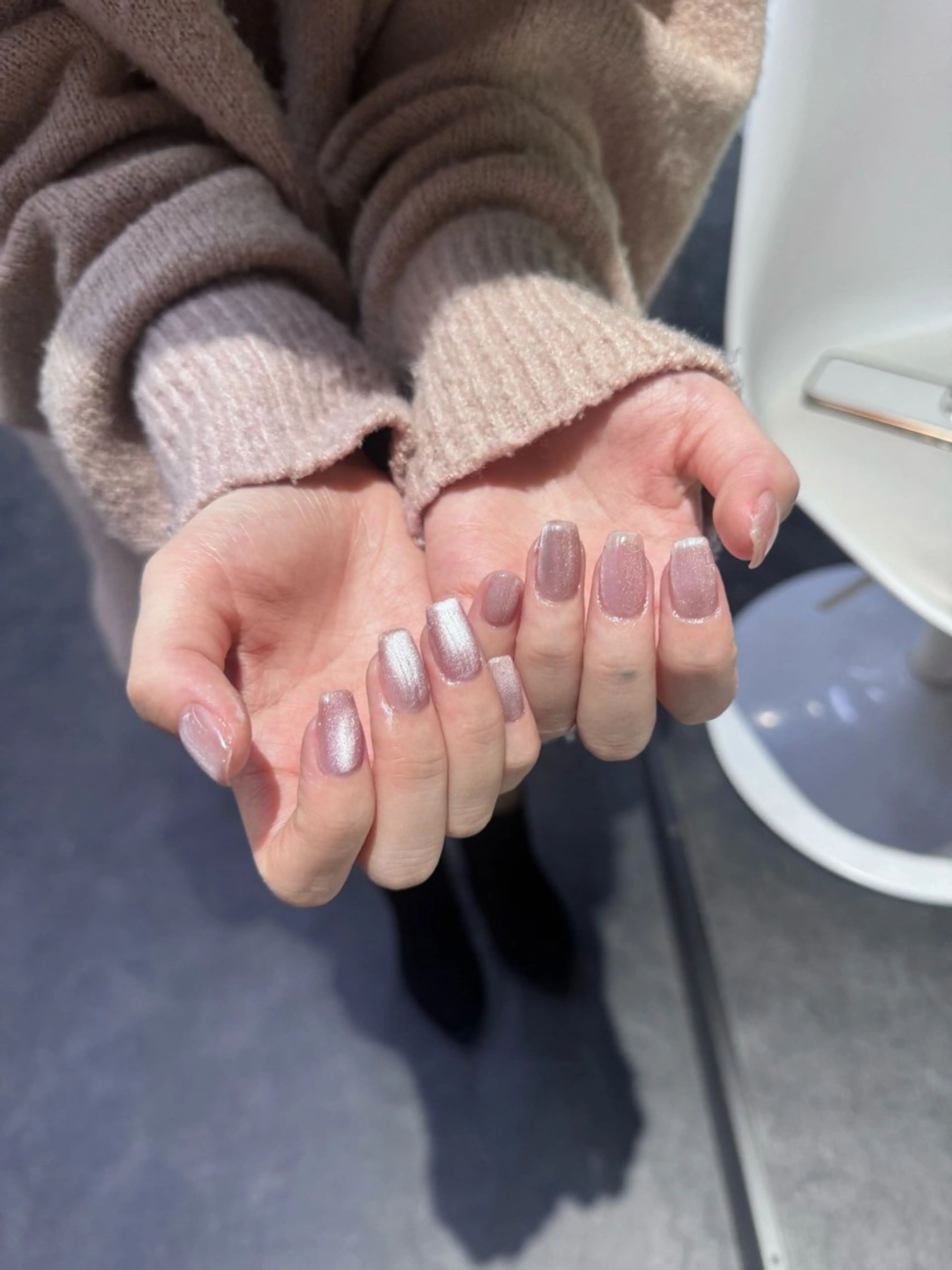 ネイル フレンチネイル マグネットネイル メンズネイル ニュアンスネイル ワンカラーネイル ハンドネイル GRANDE大須 Cecil💜のネイルデザイン