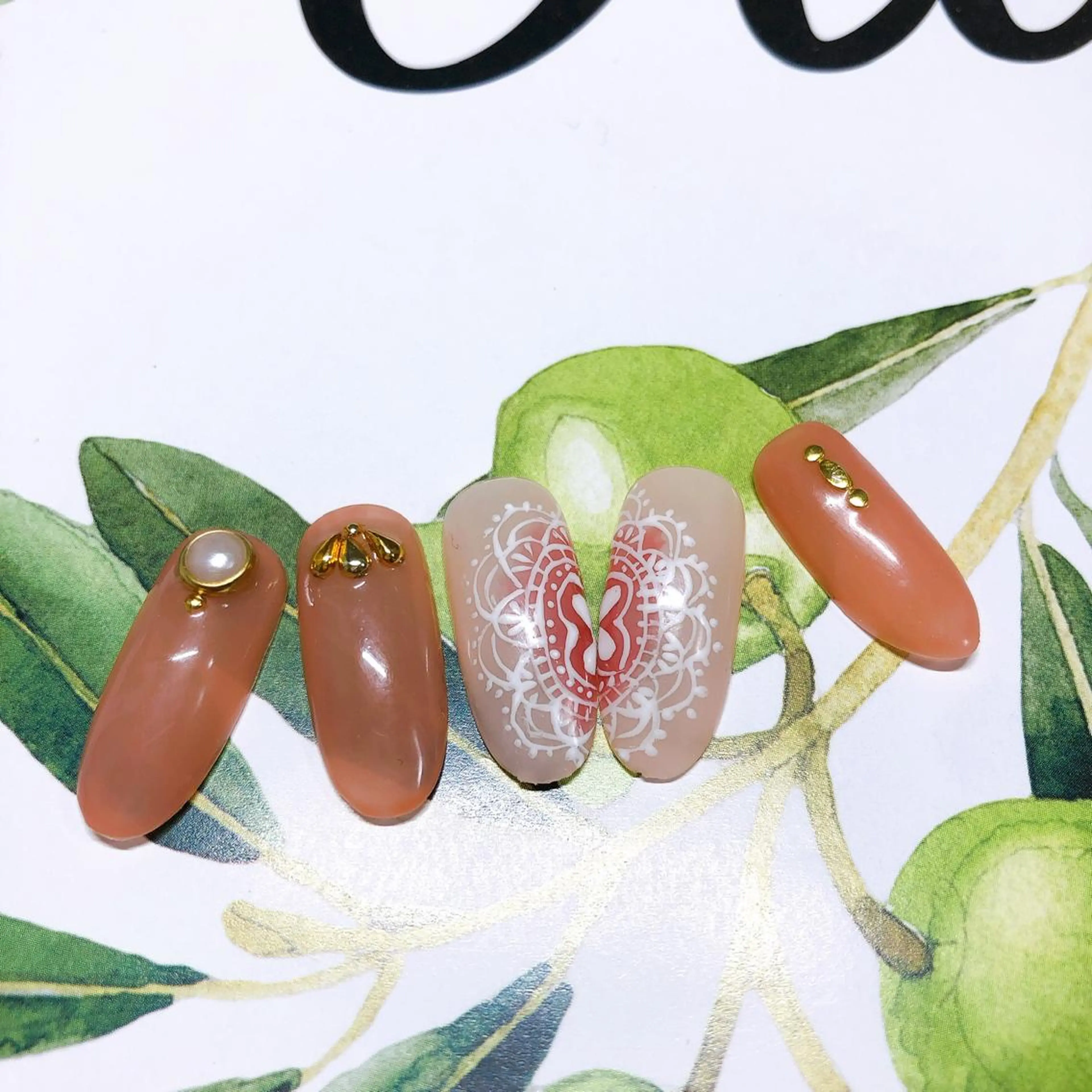 ネイル フラワーネイル レース 奥園 良恵のネイルデザイン