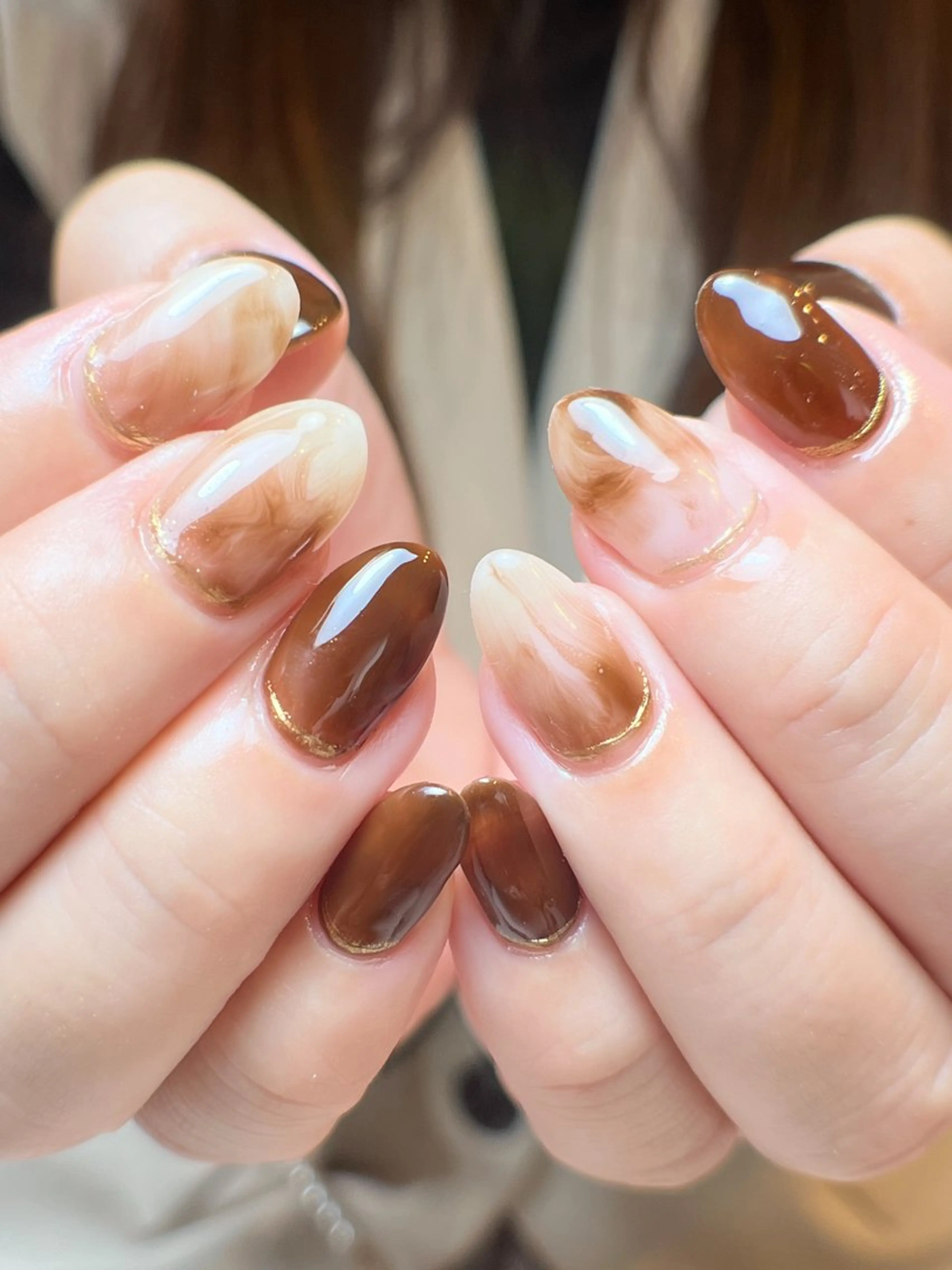 ネイル 大理石ネイル(マーブル) ハンドネイル ハンドケア ナツインフィニティ ネイルズ（なつ）のネイルデザイン