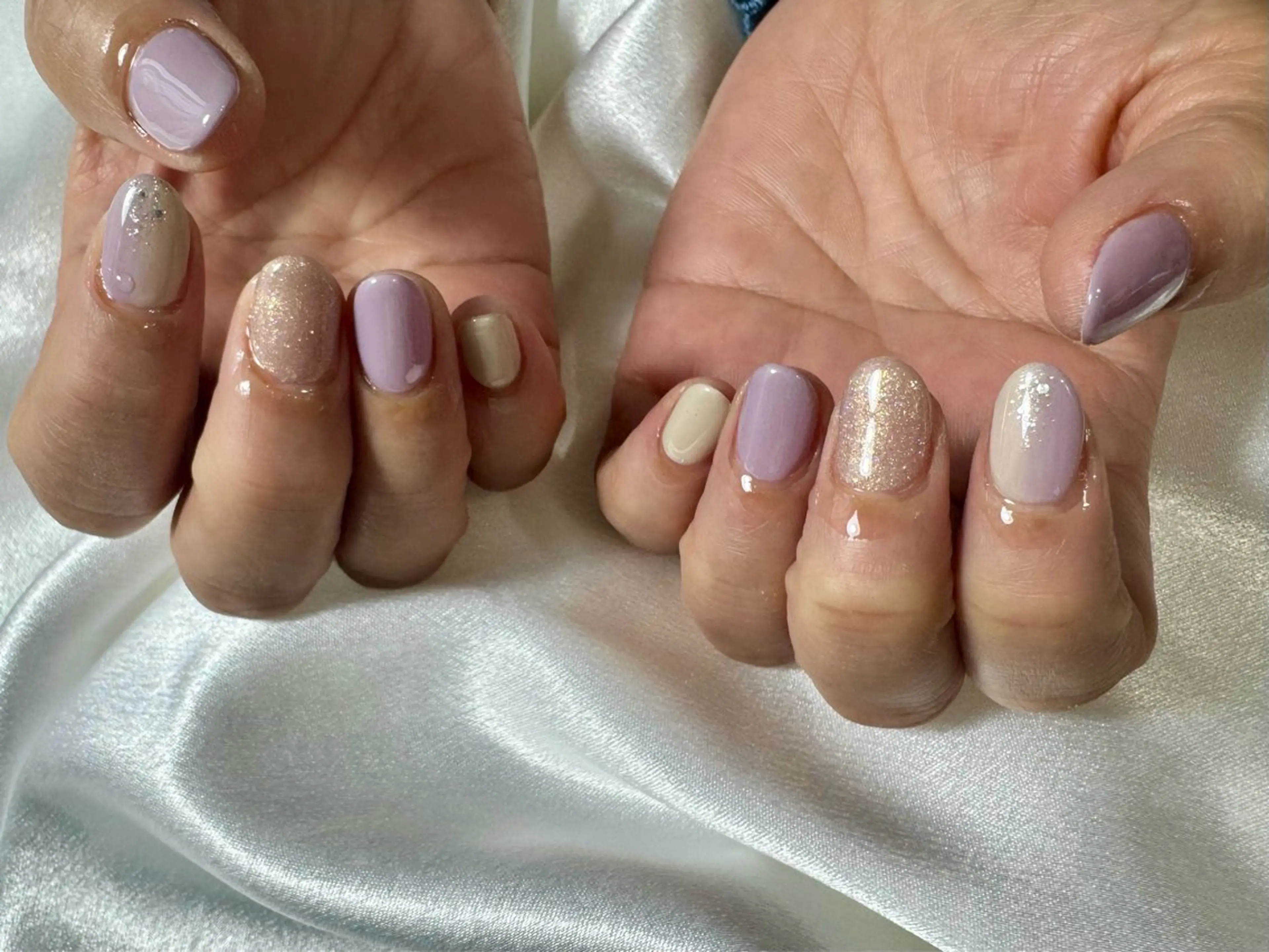 ネイル オーロラネイル 桜ネイル フラワーネイル フットネイル フレンチネイル ハンドネイル kikinail 溝の口のネイルデザイン