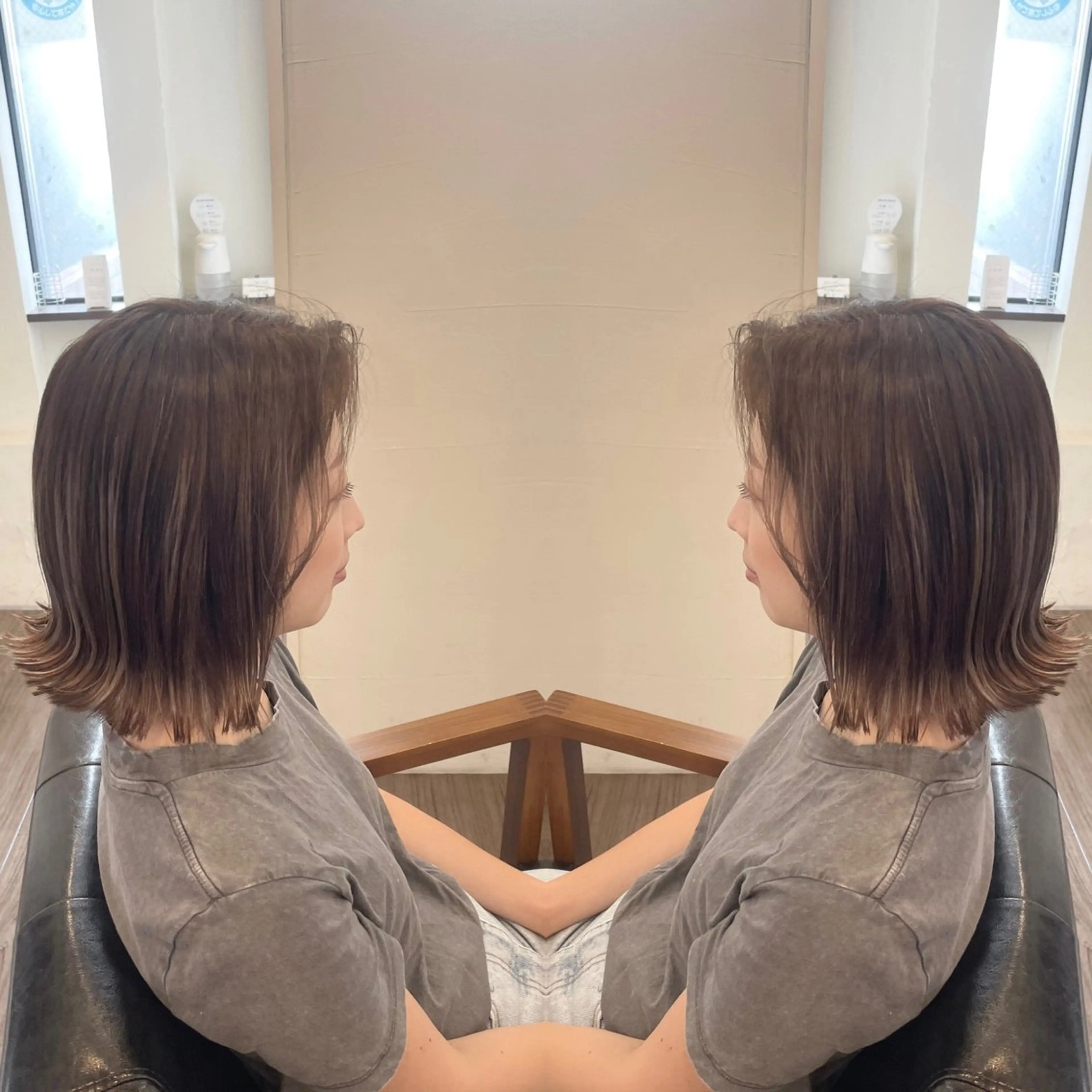 ショート カラー ベージュカラー ボブ ショートヘア 外ハネヘア Hair make VERDA所属・富永 憲一郎のヘアスタイル