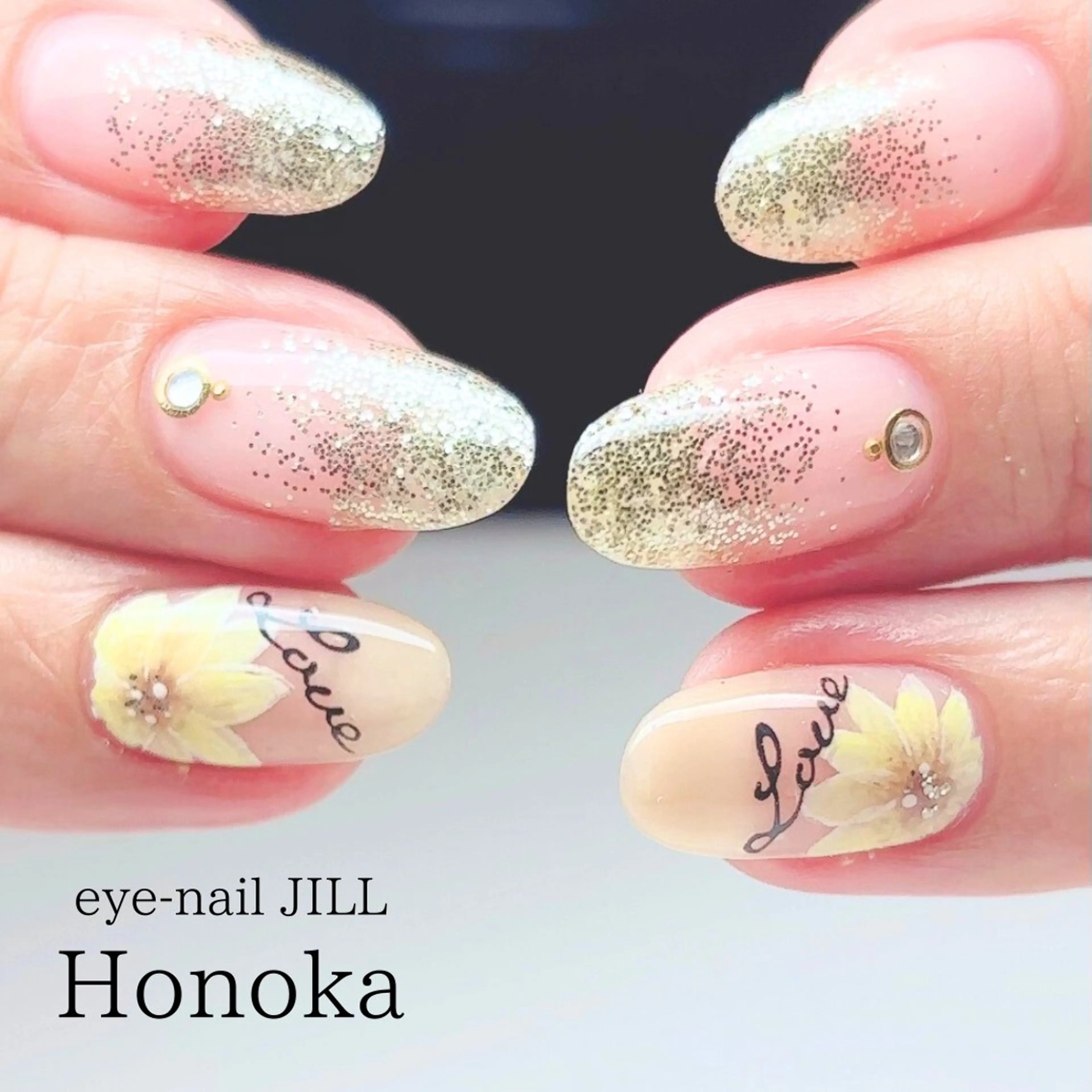 ネイル ラメ(グリッター) ラメグラデーション ハンドネイル JILL Honokaのネイルデザイン