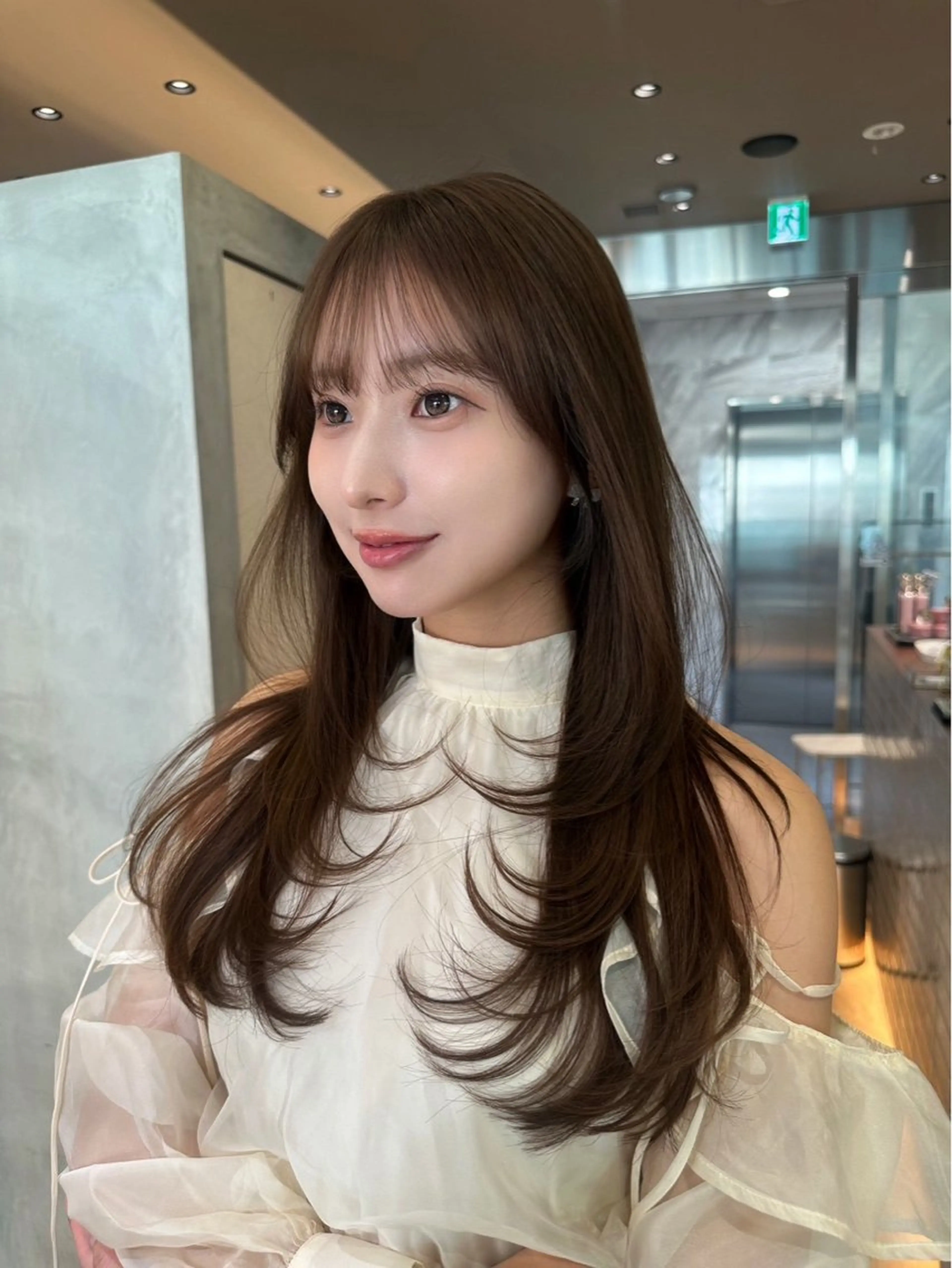 ロング カット トリートメント 顔周り/韓国レイヤー /髪質改善/小原幹太のヘアスタイル