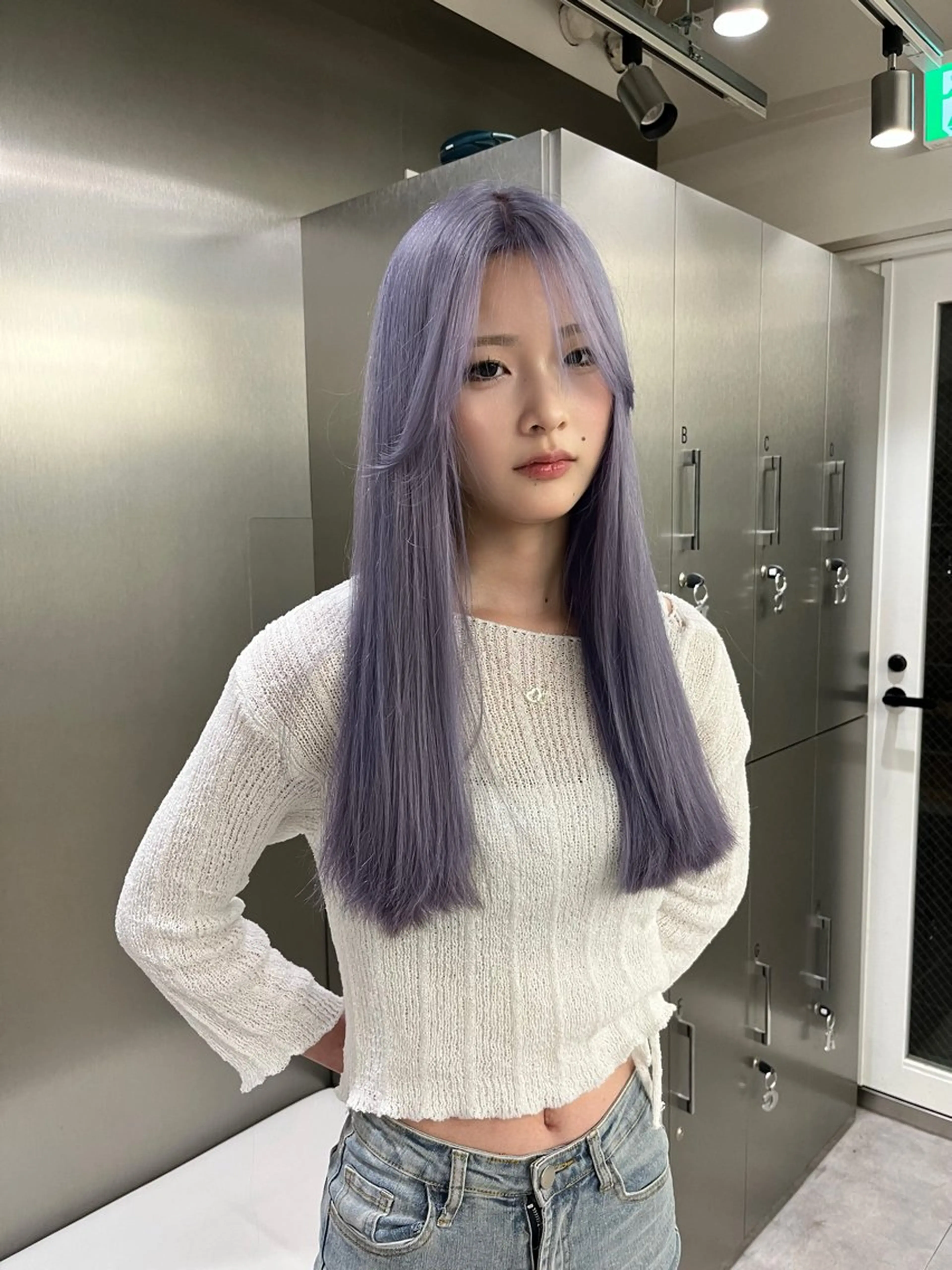 ロング カラー ブリーチ ラベンダーカラー シルバー ブリーチ矯正/ ブリーチ特化mikaのヘアスタイル