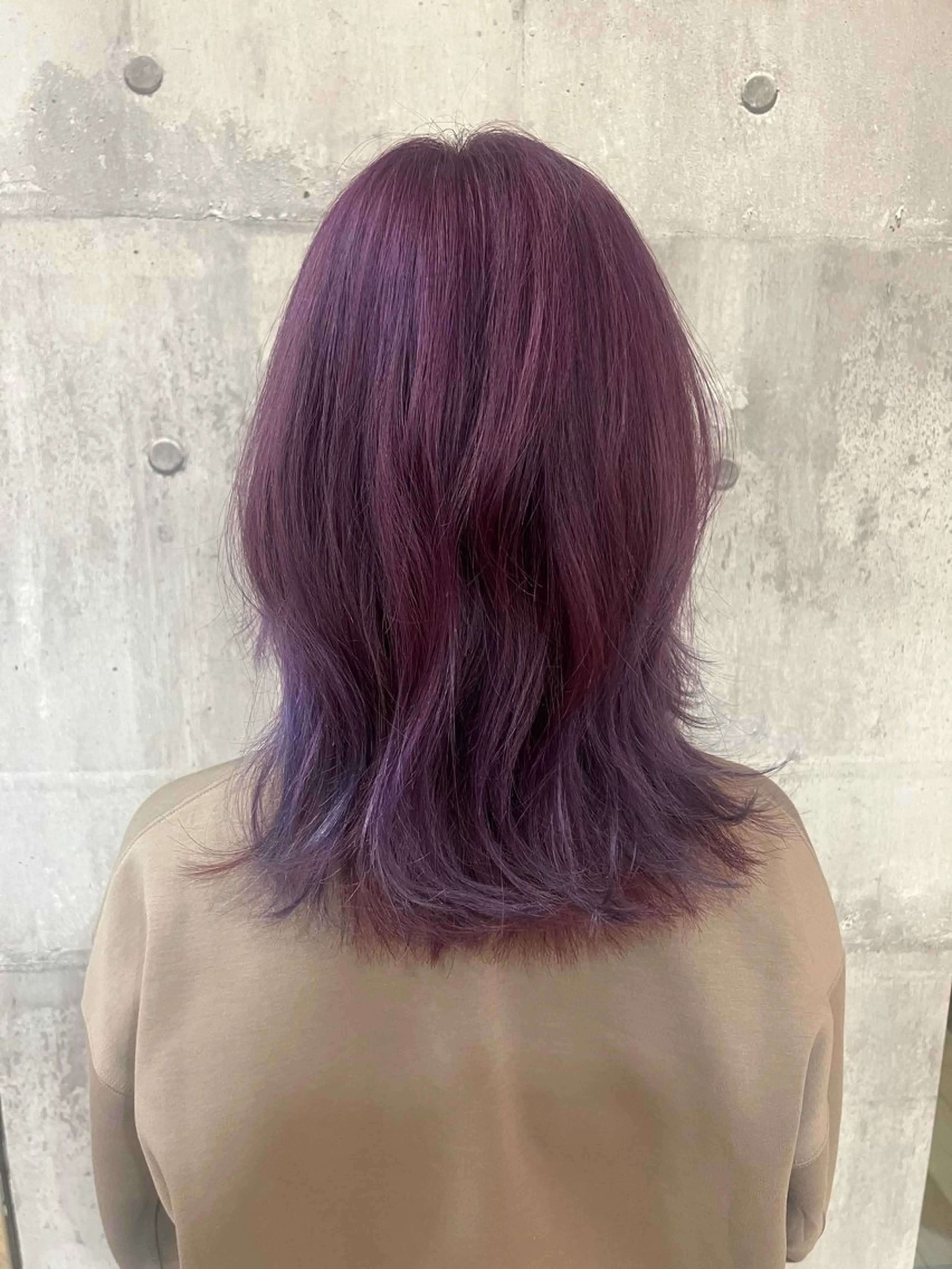 セミロング カラー ヘアアレンジ グラデーションカラー ラベンダーカラー ピンクカラー ピンクラベンダー 大人メンズパーマ /石川瑠青のヘアスタイル