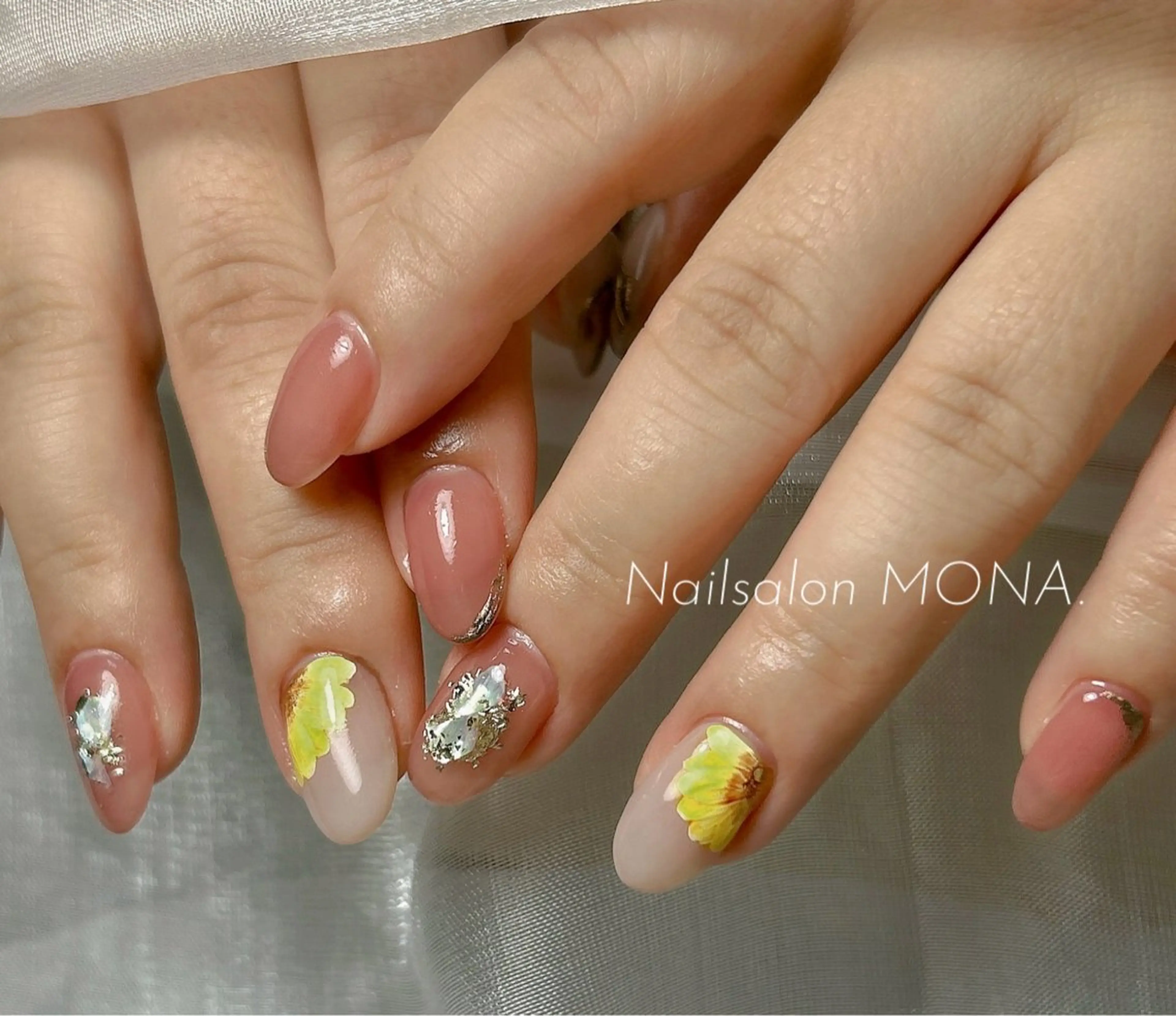 ネイル ピンク ピンクベージュ ハンドネイル Nailsalon MONA.のネイルデザイン