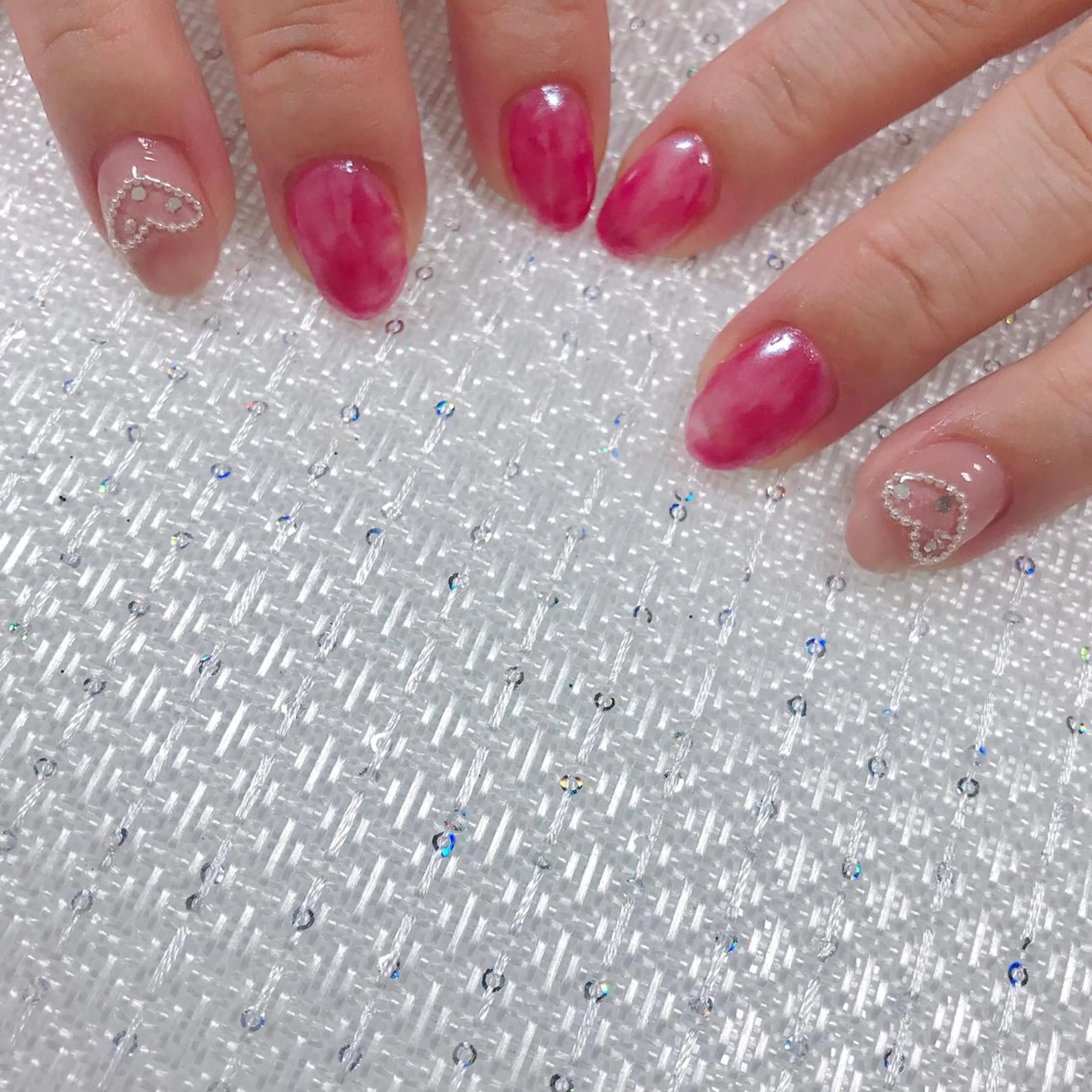 ネイル アートネイル 韓国ネイル 大理石ネイル(マーブル) ミラーネイル ニュアンスネイル ハンドネイル MoonLight MIHOのネイルデザイン