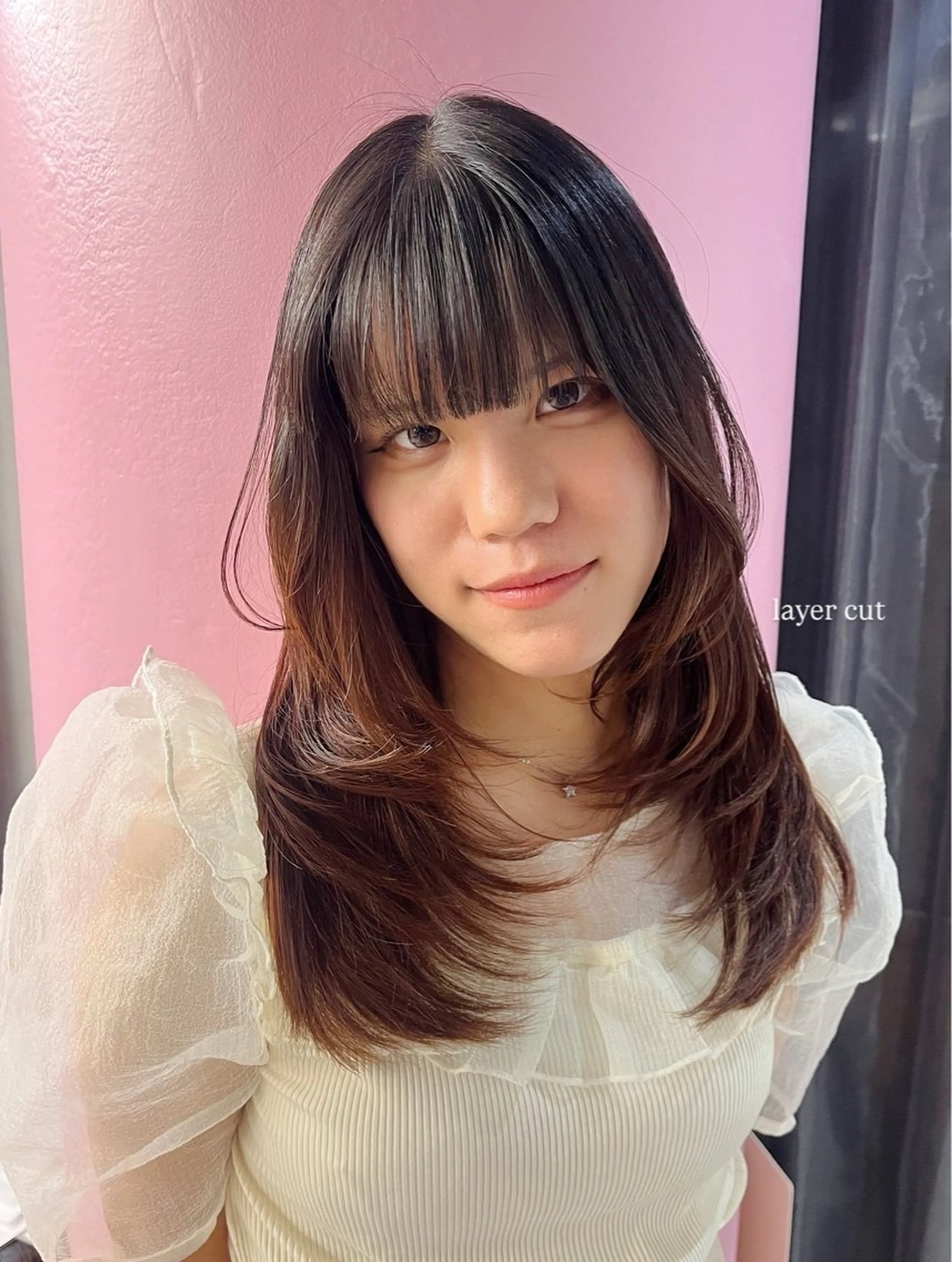 セミロング レイヤーカット ｊｏｕｅｒｍ所属・透明感/グレージュ /韓国レイヤー🪽のヘアスタイル