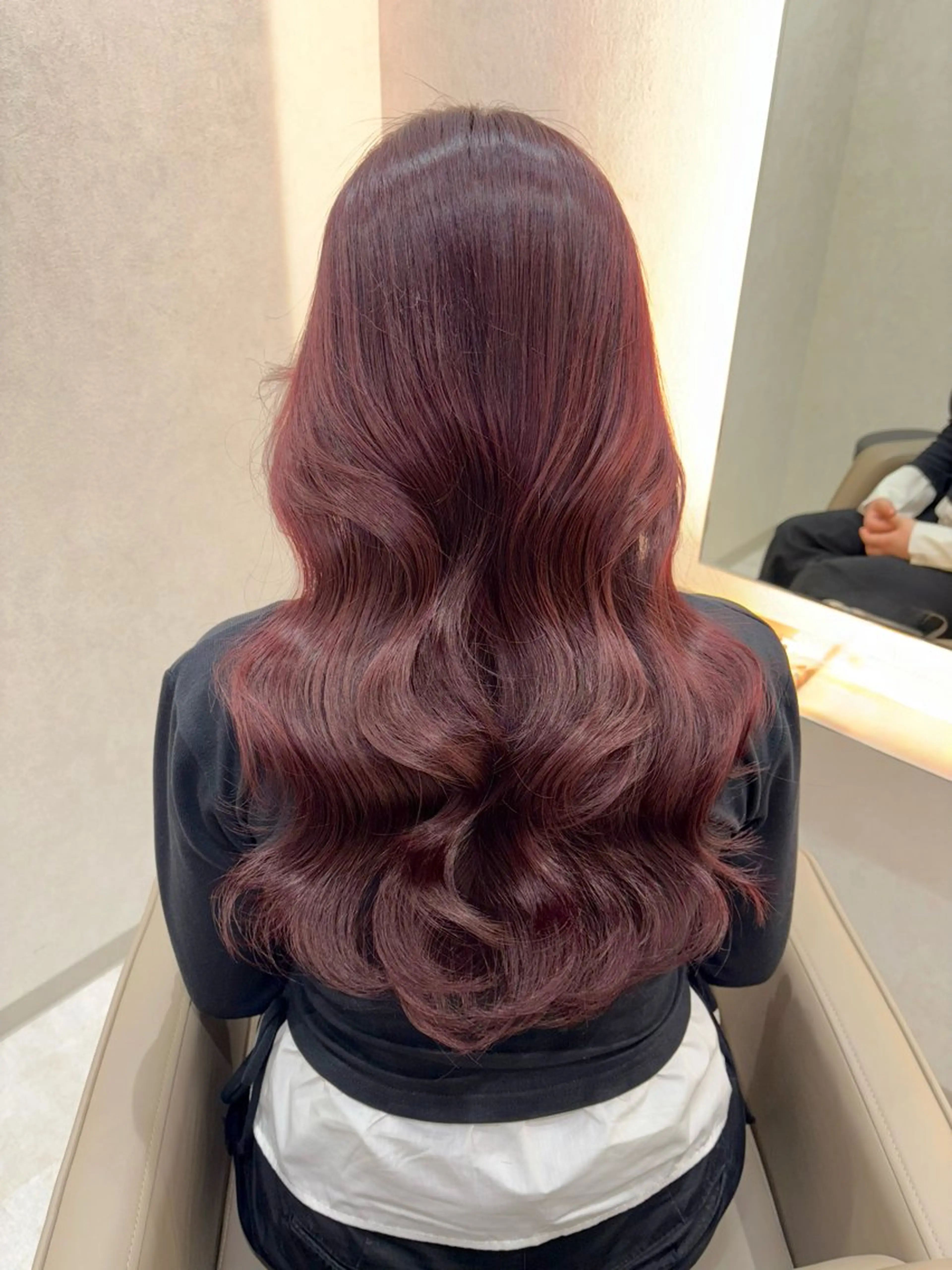 ロング カラー ブリーチ ボルドーカラー ブリーチなしカラー カット ヘアカラー トリートメント kanato🇰🇷 【札幌韓国ヘア】のヘアスタイル