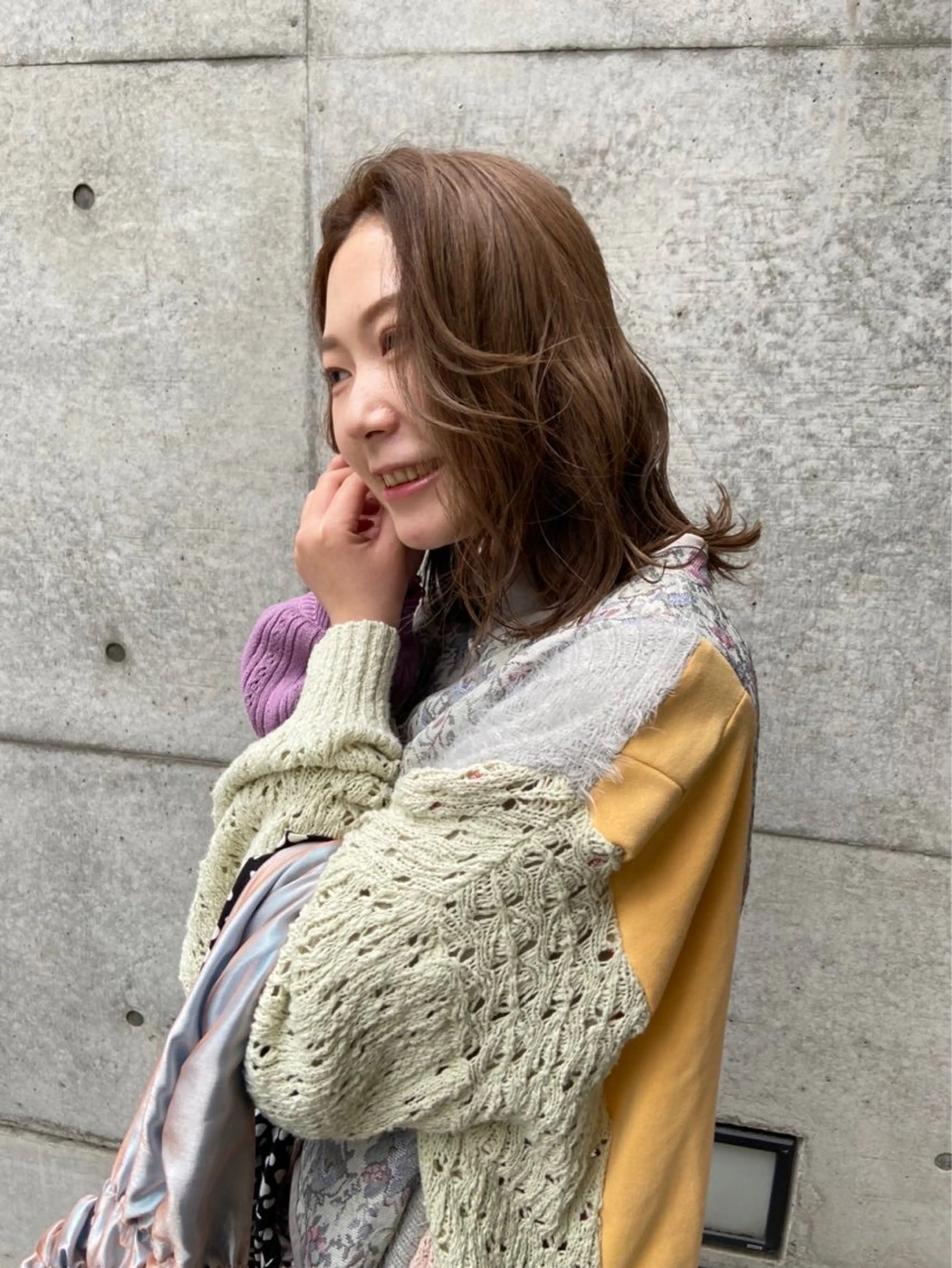 ミディアム カラー 南堀江🌿パーマ Tetsu【テツ】のヘアスタイル