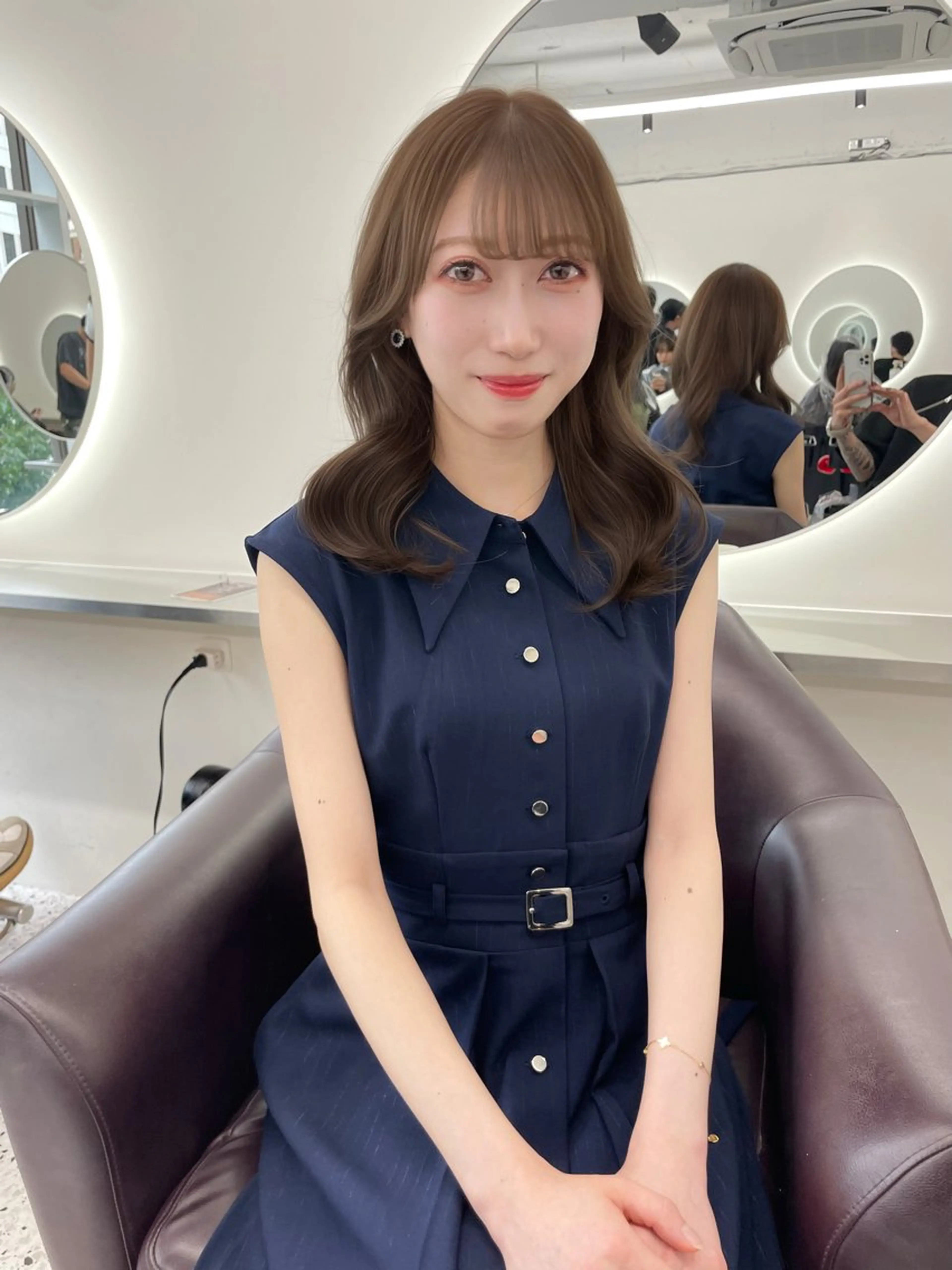 ミディアム パーマ ヘアアレンジ ヘアカラー トリートメント 艶髪ハイトーン 💎yuuki💎のヘアスタイル