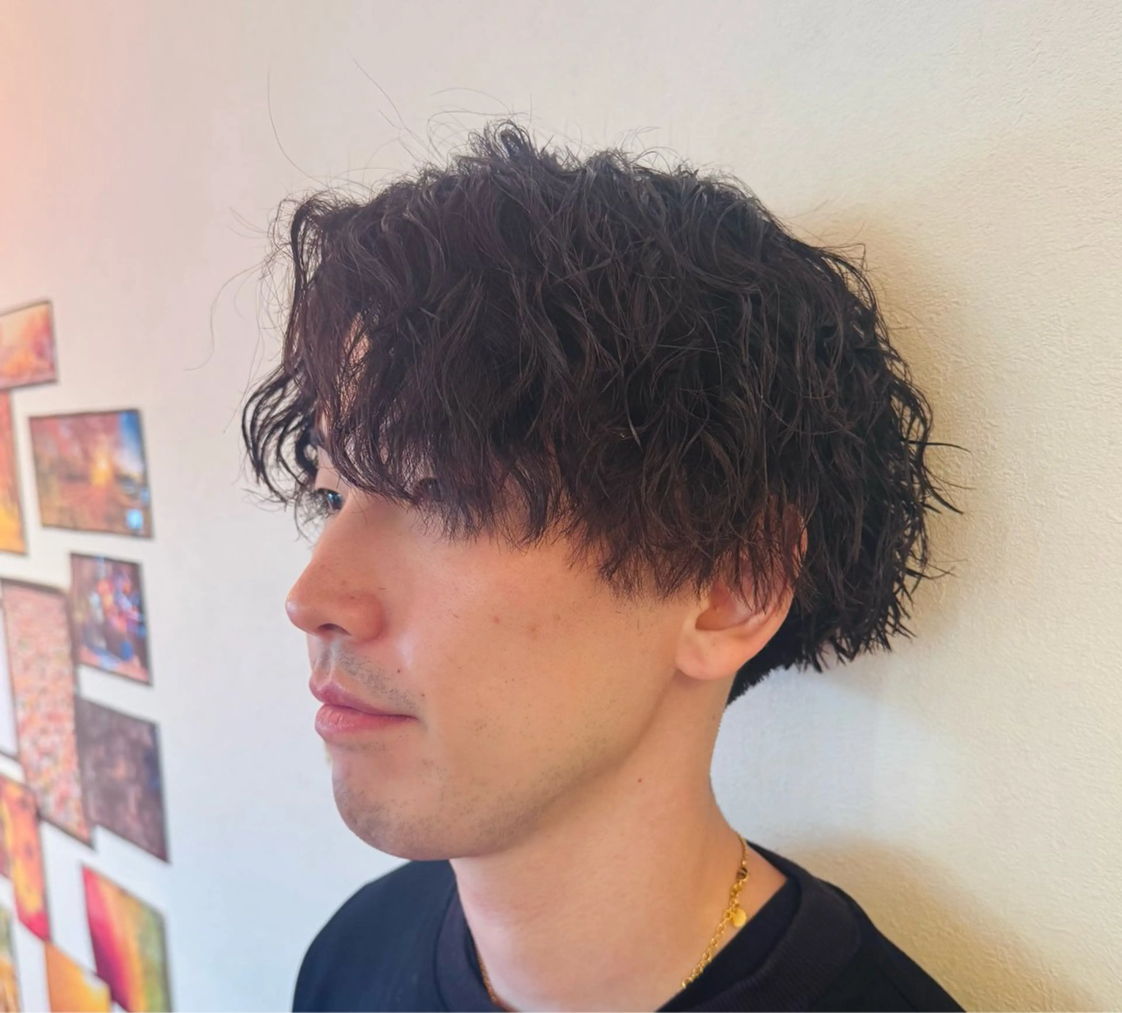 ミディアム メンズ 焼津メンズパーマ特化 大石雄生のヘアスタイル