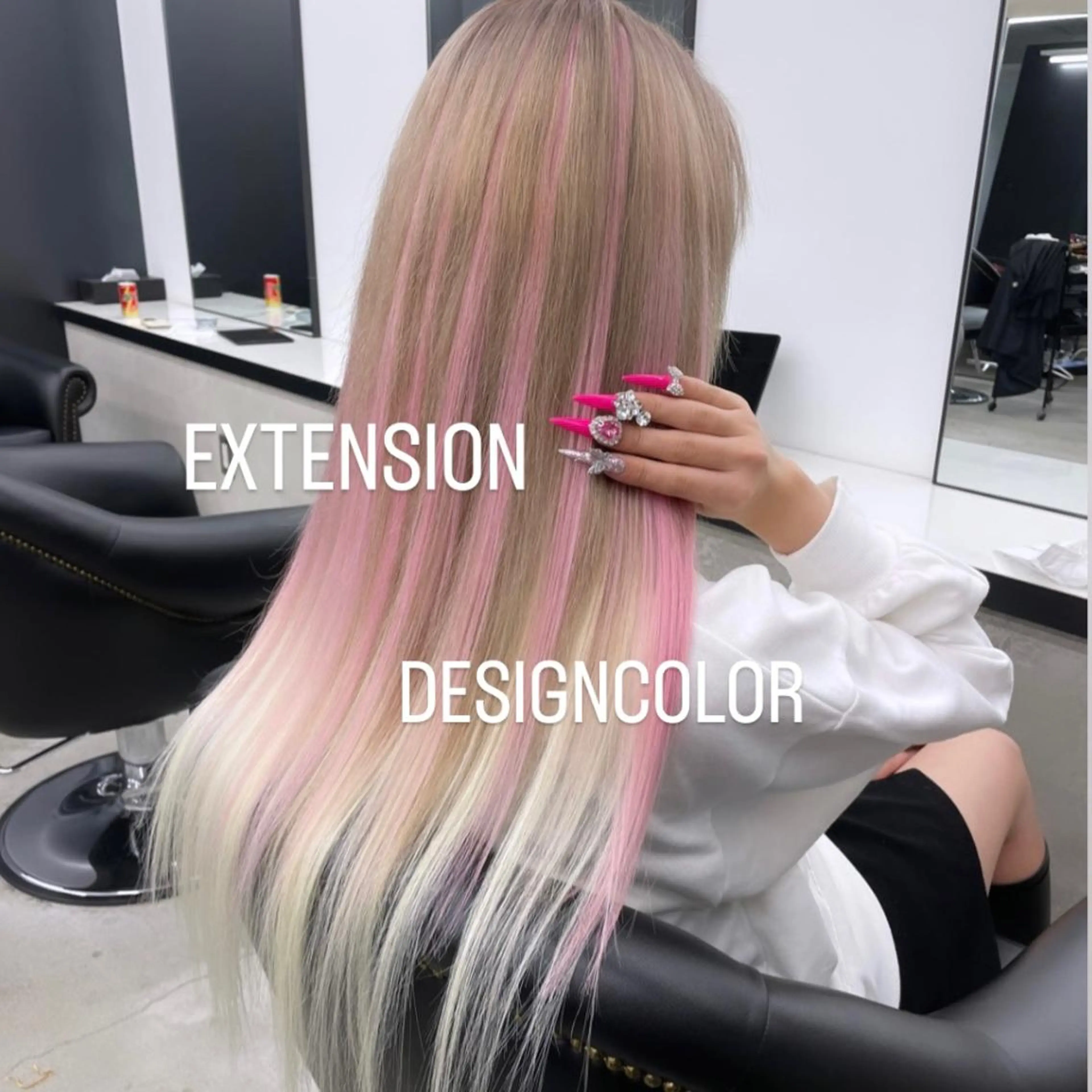 ロング カラー ヘアカラー エクステ エクステ🩵ブリーチ 韓国ヘア🩵KAEのヘアスタイル