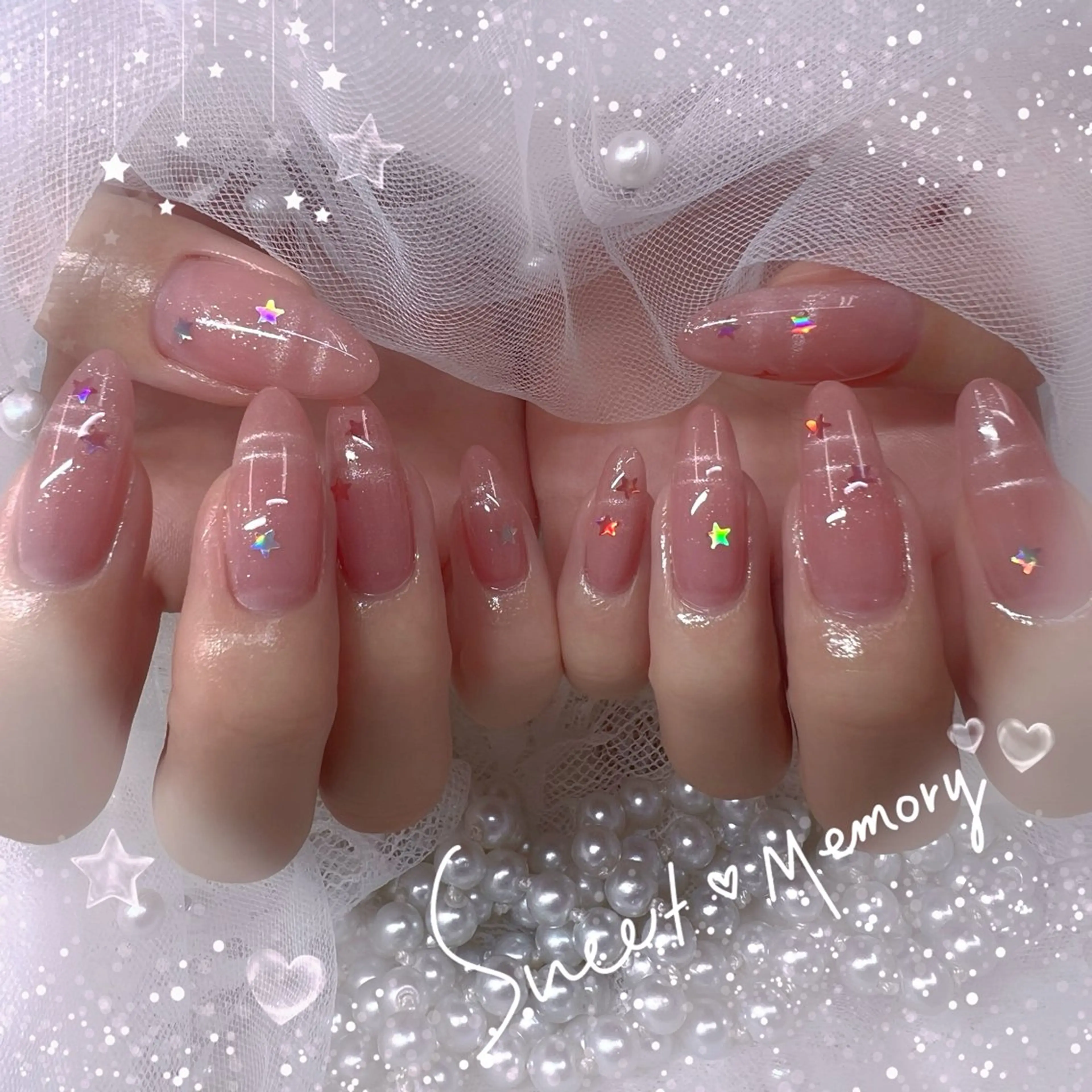 ネイル チークネイル フレンチネイル ガーリー ガラスフレンチ グラデーション ハンドネイル ハンドケア Chill Nailsalonのネイルデザイン