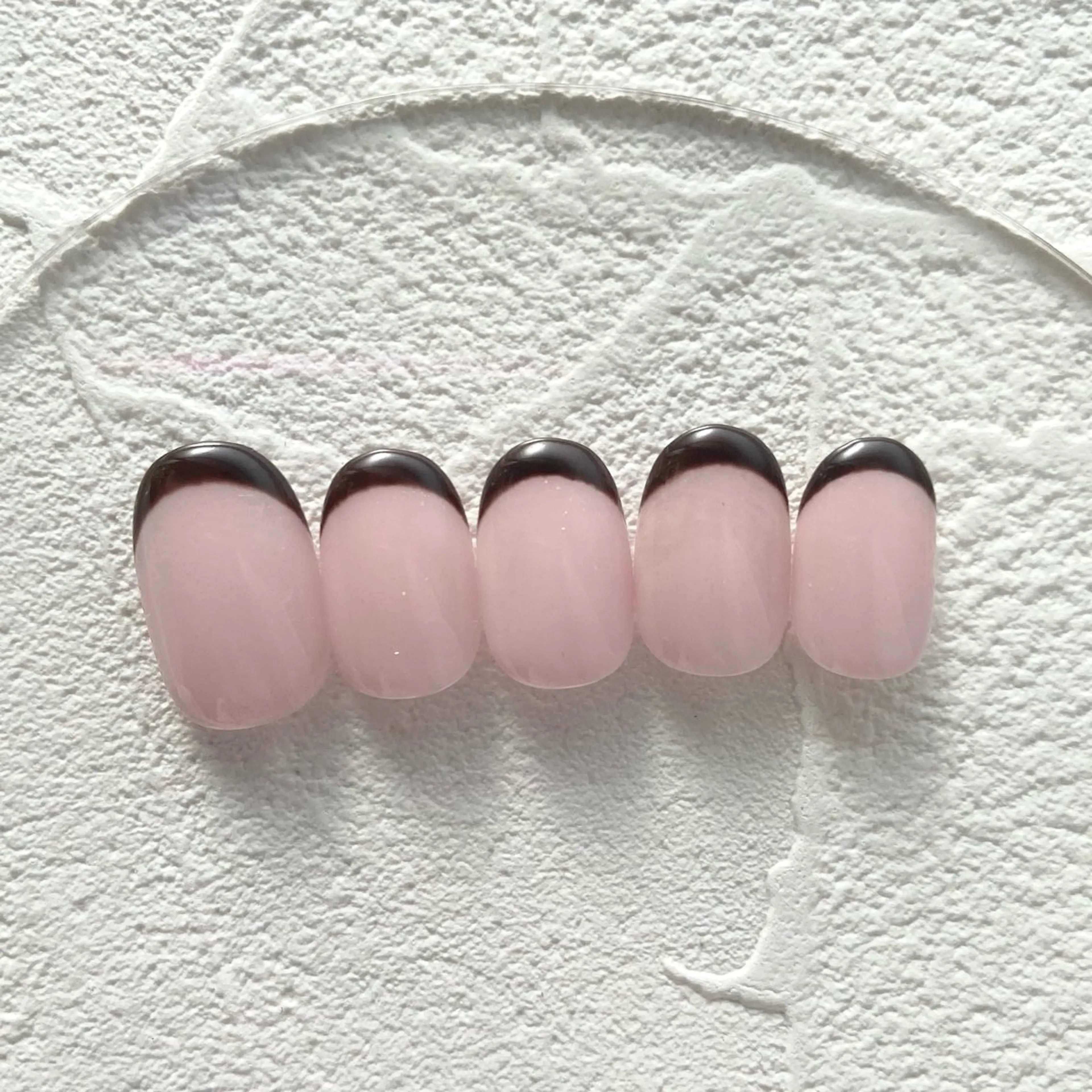 ネイル ブラウン フレンチネイル ピンク ハンドネイル 甲府昭和甲斐 ネイルサロン　IROのネイルデザイン