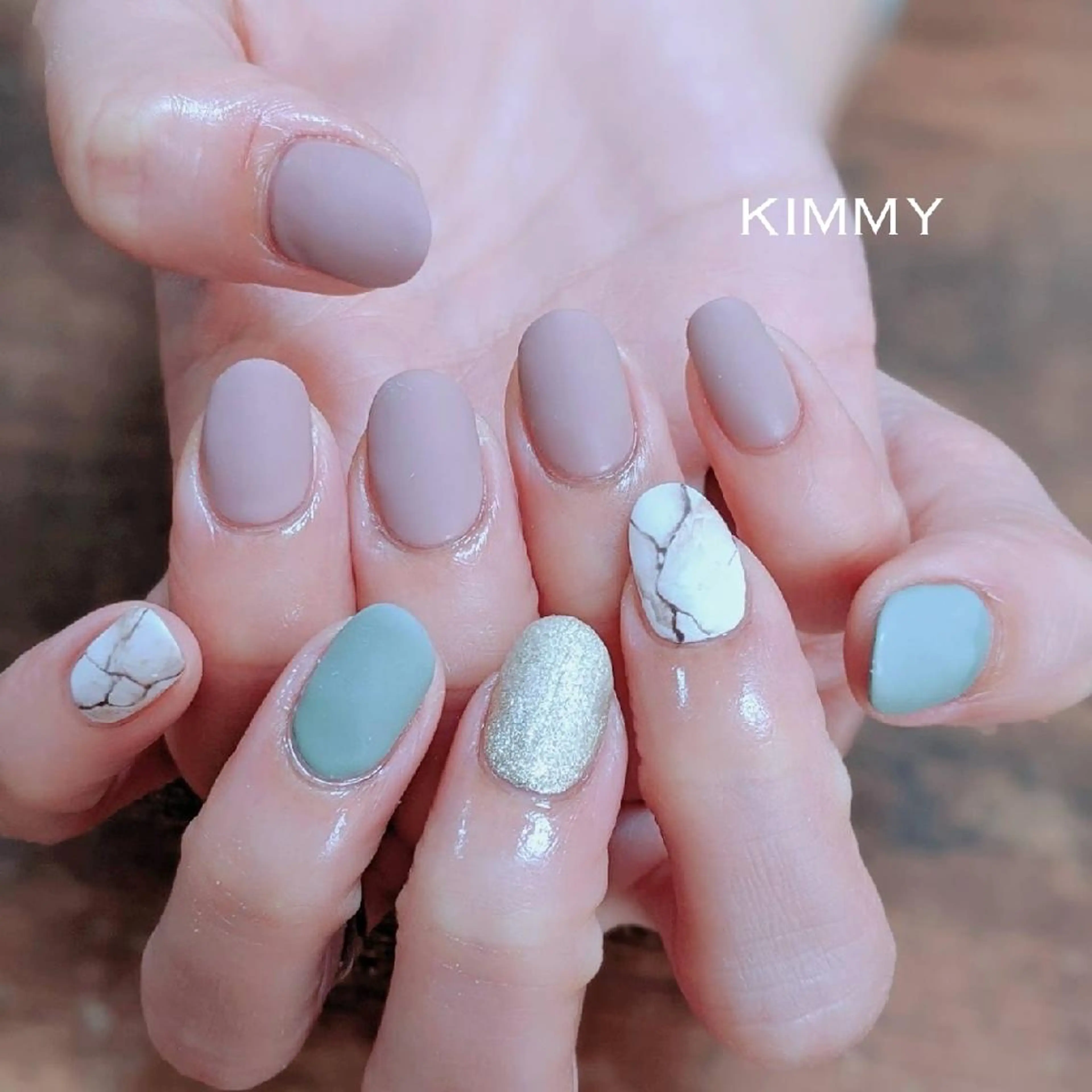 ネイル マットネイル ハンドネイル kimmy nailsのネイルデザイン