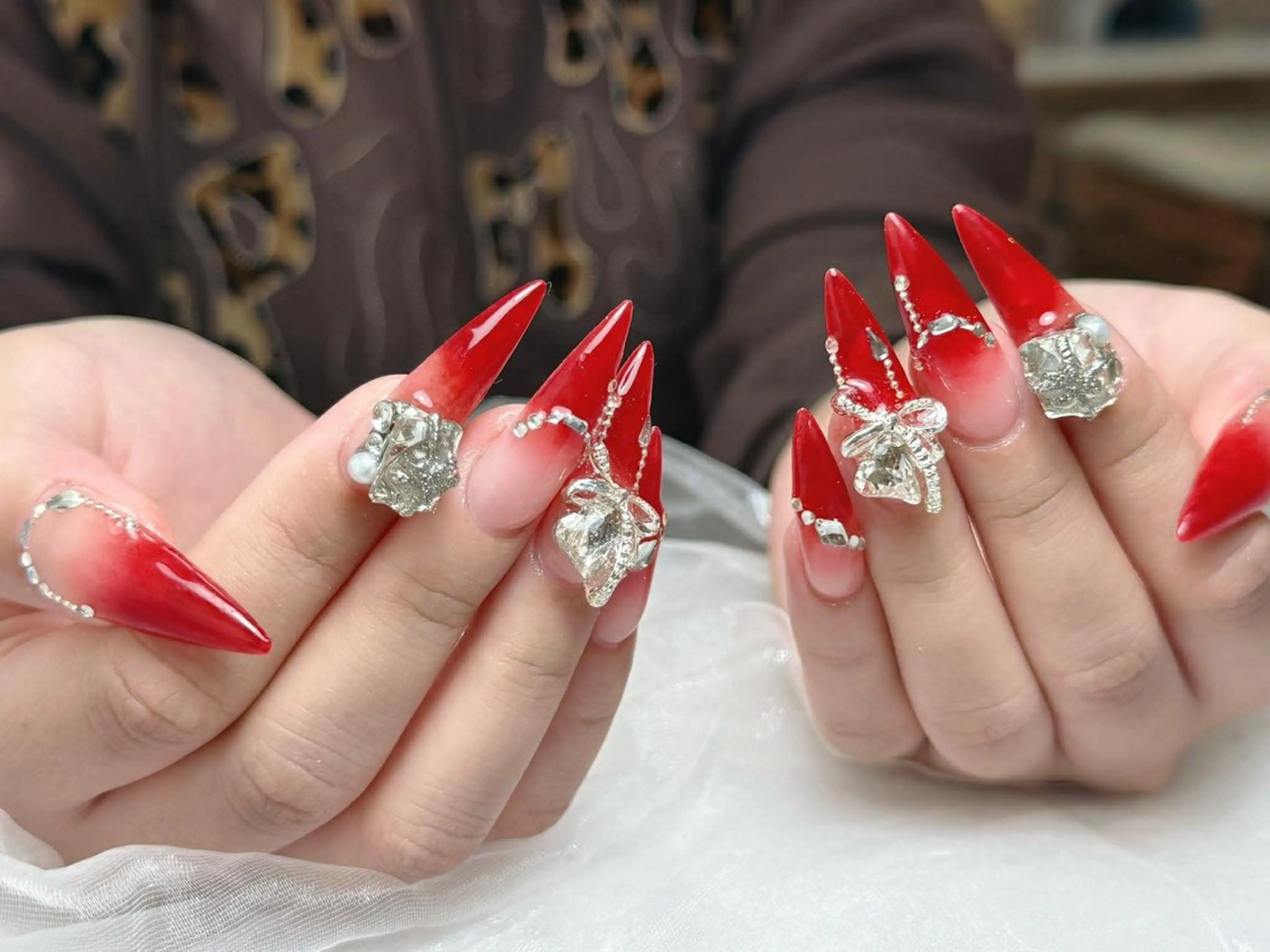 ネイル フレンチネイル ジェルネイル ガーリー 韓国ネイル ロングネイル ハンドネイル NieNail Nezukoのネイルデザイン