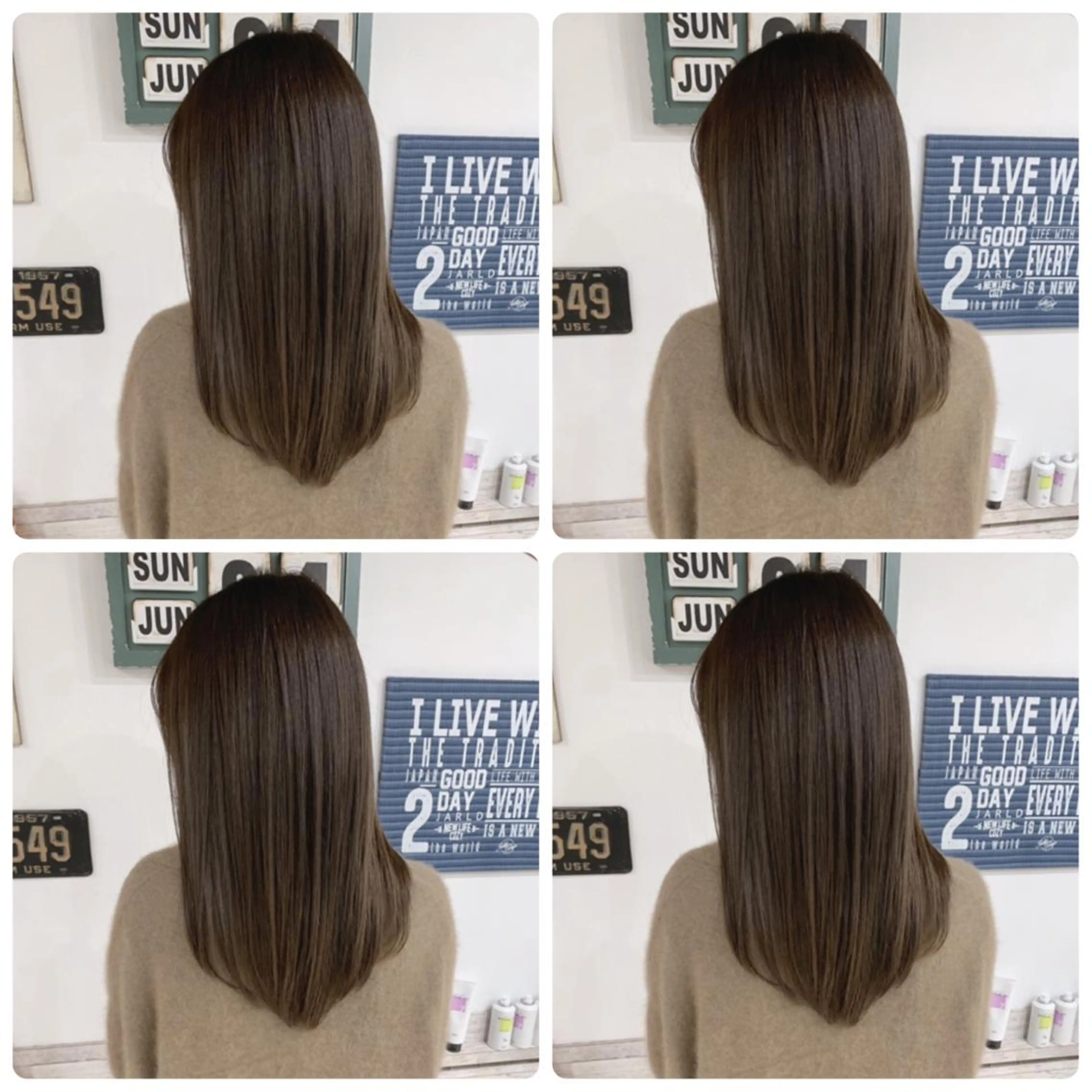 セミロング カラー カット ヘアカラー 京都大人女性ショート 徒歩1分/秋山のヘアスタイル