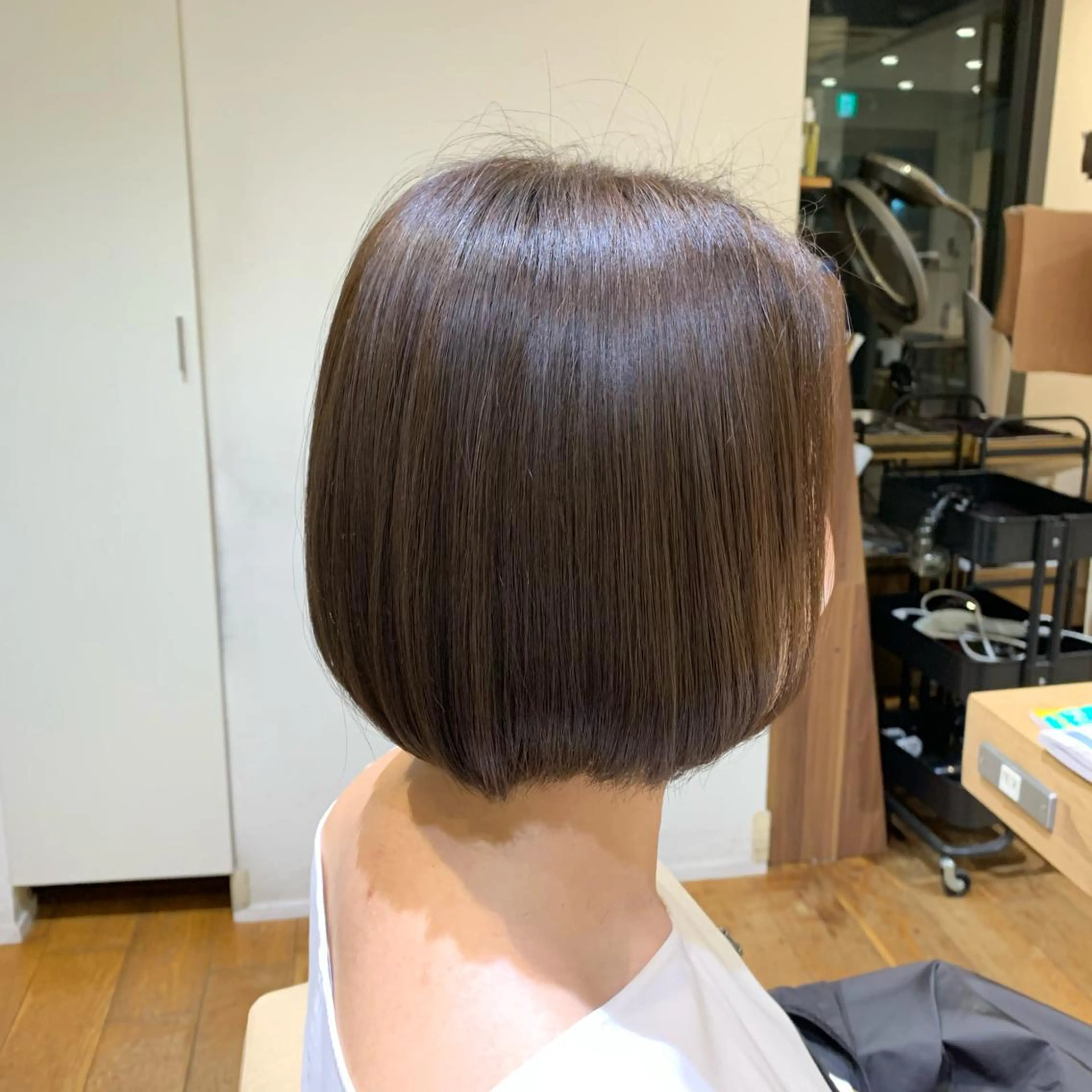 ミディアム ボブ ヘアカラー トリートメント 森山 佳小里/カラー /似合わせカットのヘアスタイル