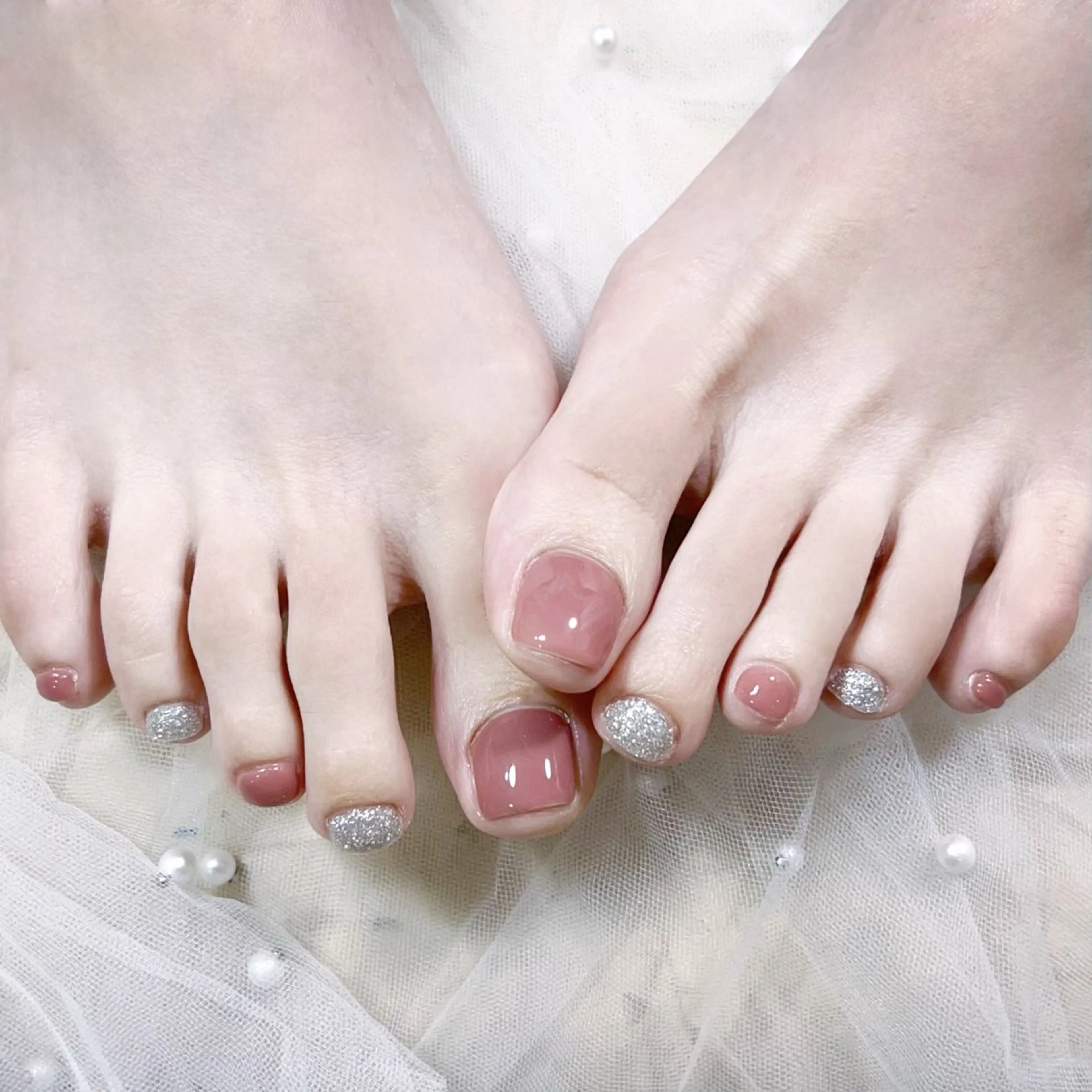 メンズ ネイル メンズ韓国風 アートネイル オーロラネイル ガーリー キラキラネイル フットネイル Nail salon 木にいるのネイルデザイン