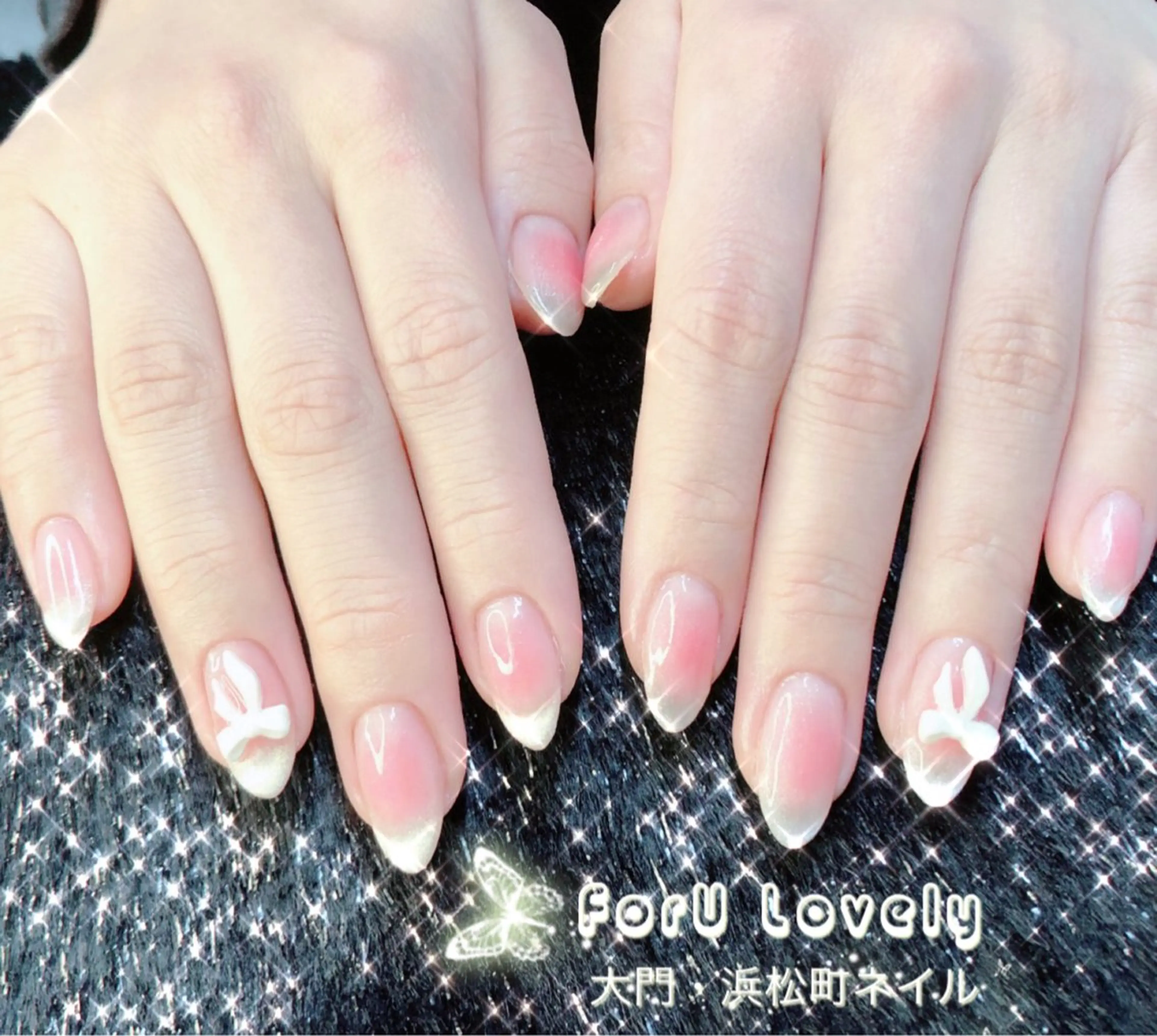 ネイル チークネイル 桜ネイル フレンチネイル ジェルネイル ガラスフレンチ ハンドネイル ハンドケア 大門浜松町 ネイルのネイルデザイン