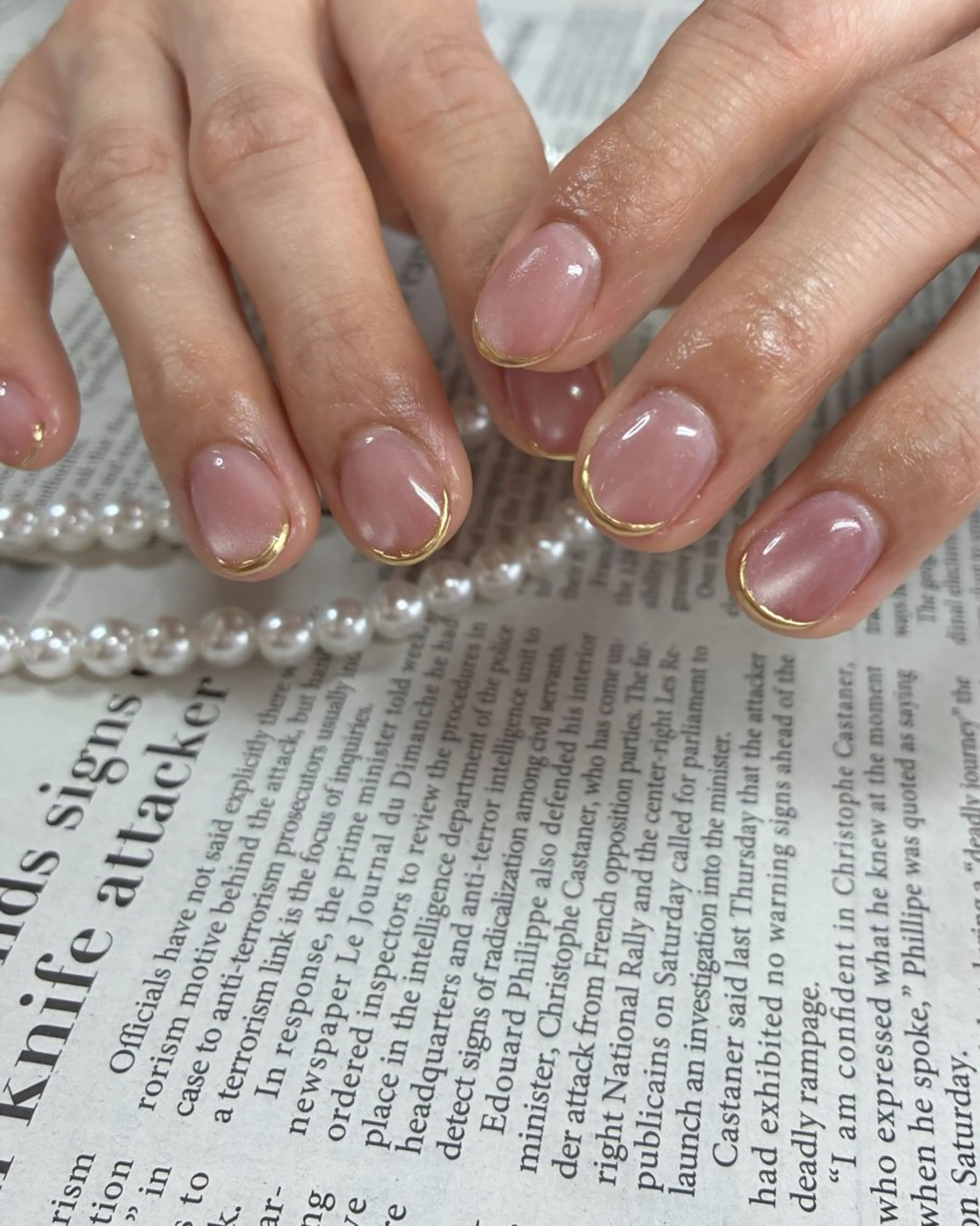 ネイル フレンチネイル マグネットネイル マグネットフレンチ シンプルネイル shiki_nail 🪐のネイルデザイン