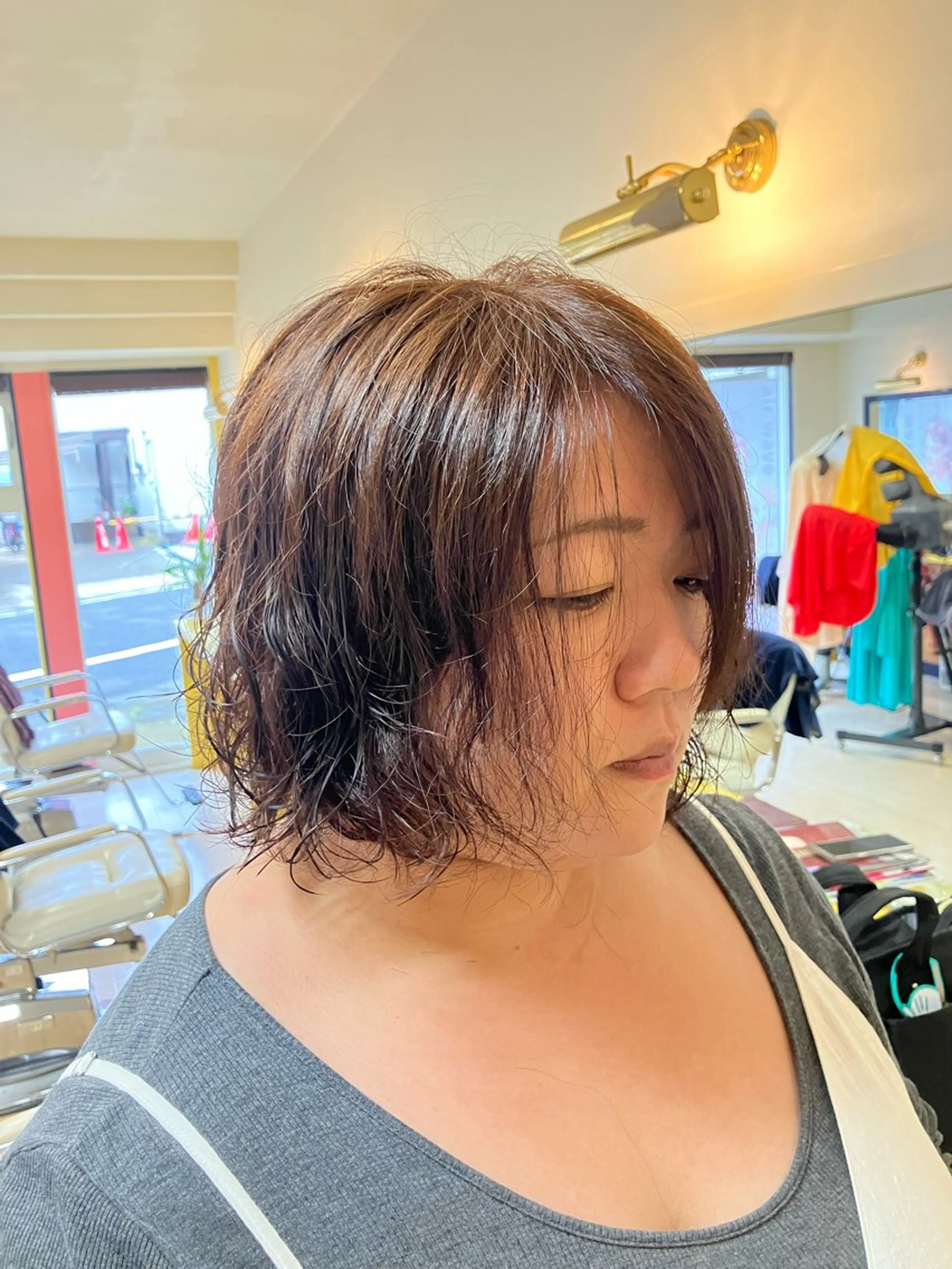 ミディアム カラー パーマ 横田  尚登のヘアスタイル