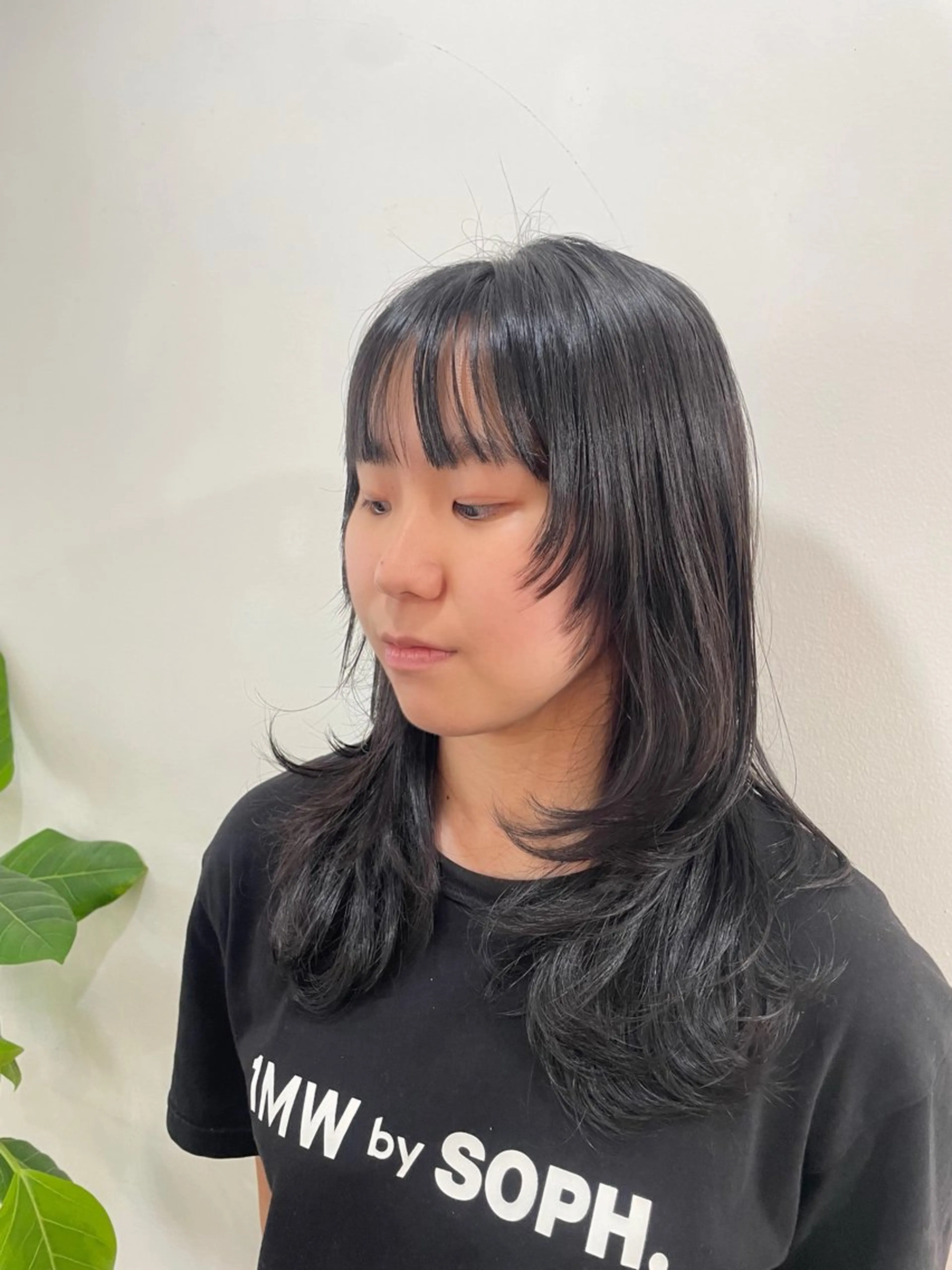 セミロング セミロングパーマ ボブ 韓国風ヘア レイヤーカット mopa所属・mopa_kaede 暖色カラー/ロングのヘアスタイル