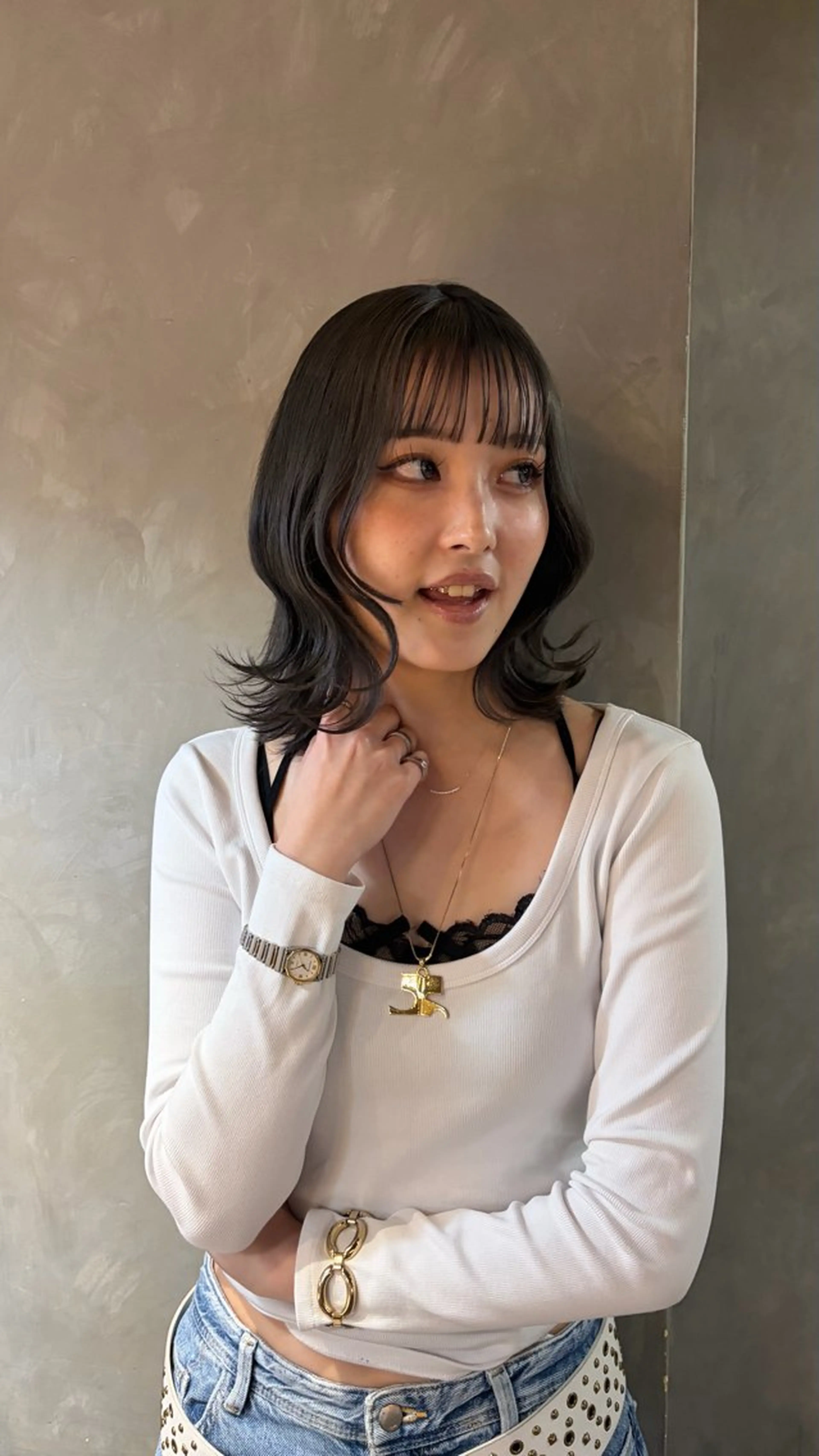 ミディアム ヘアカラー コナカ モエのヘアスタイル