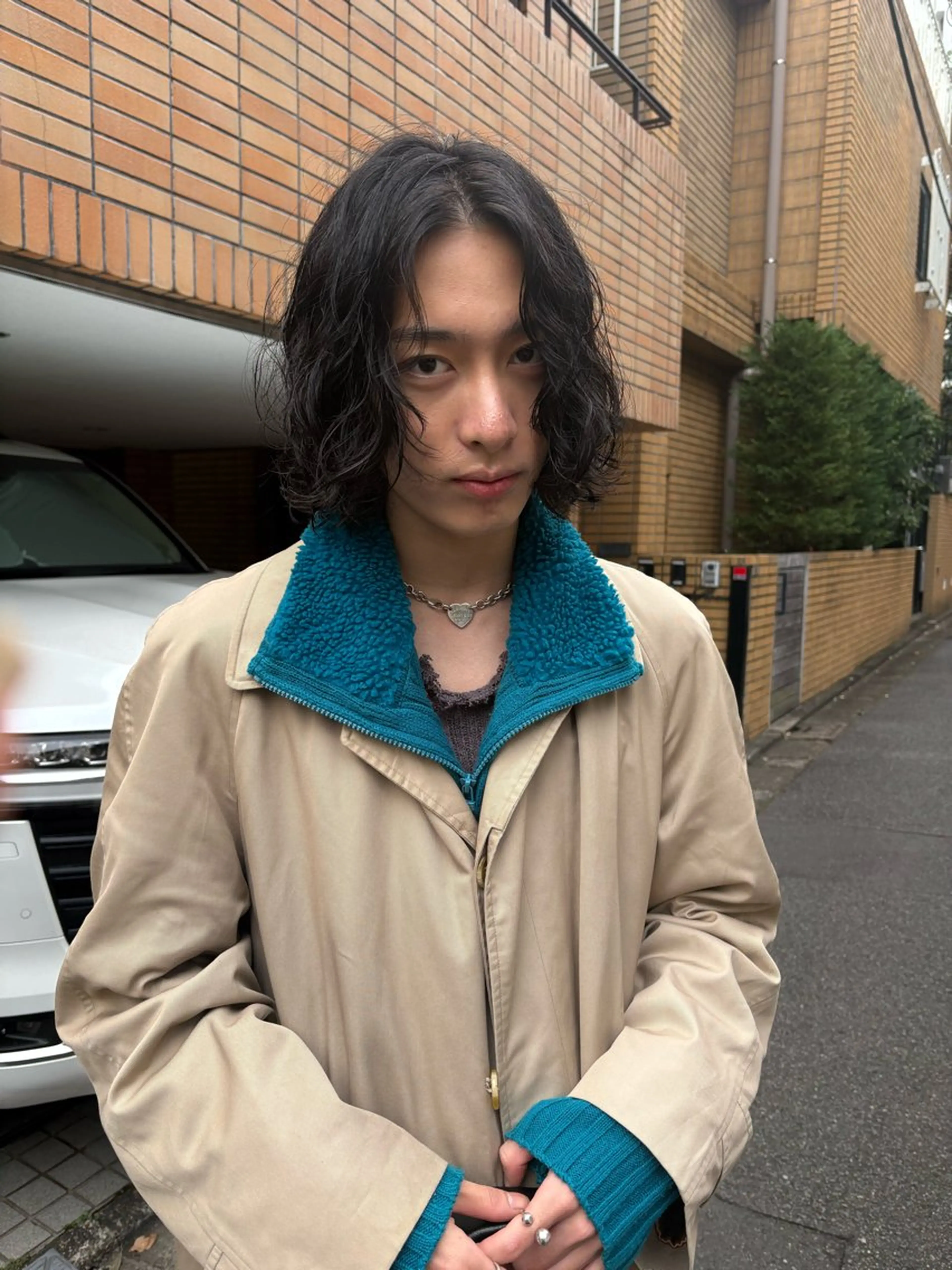 ミディアム カラー パーマ メンズ パーマ fujita neneのヘアスタイル