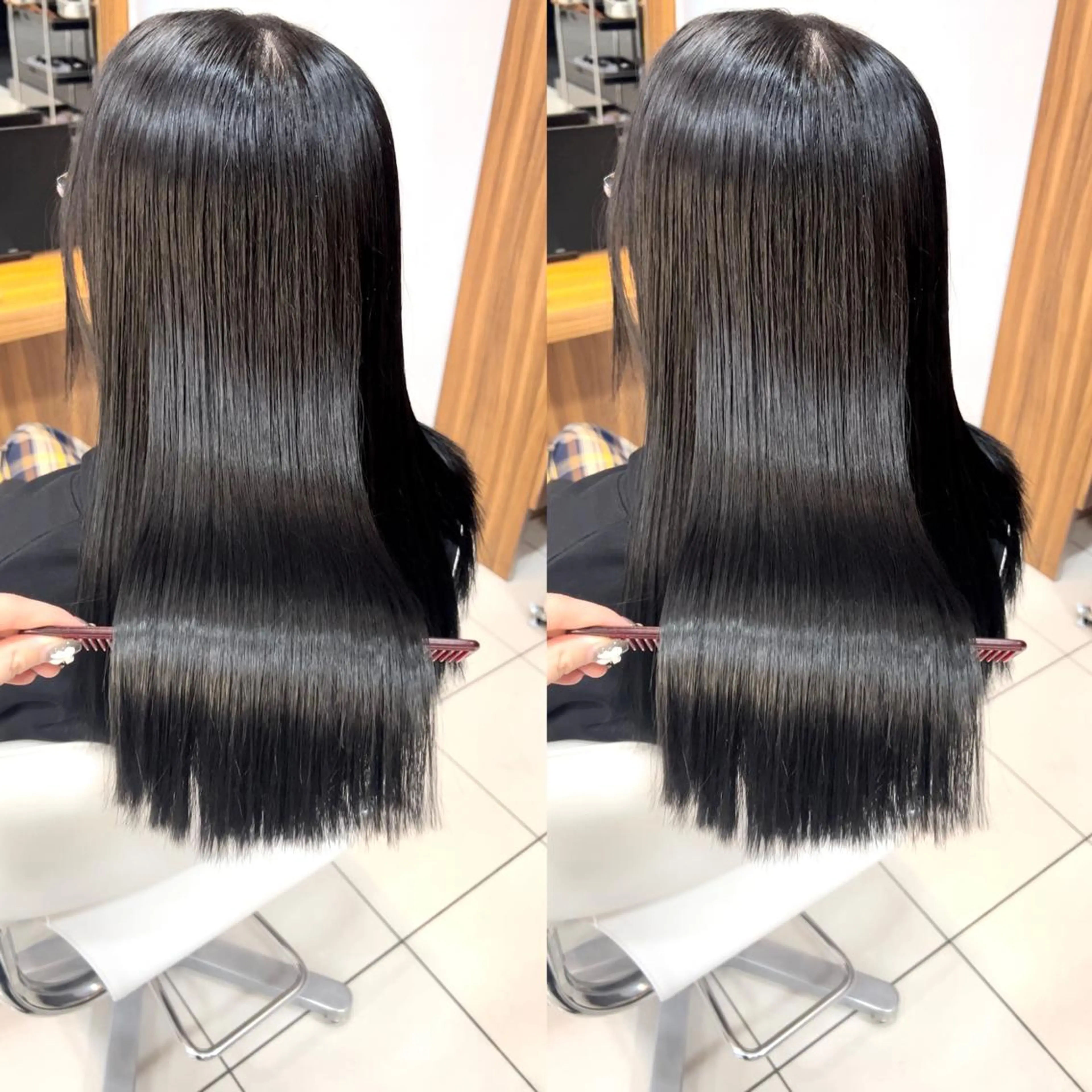 ロング パーマ ストレートパーマ 白髪ぼかし￤中央林間 ￤柳川拓哉のヘアスタイル