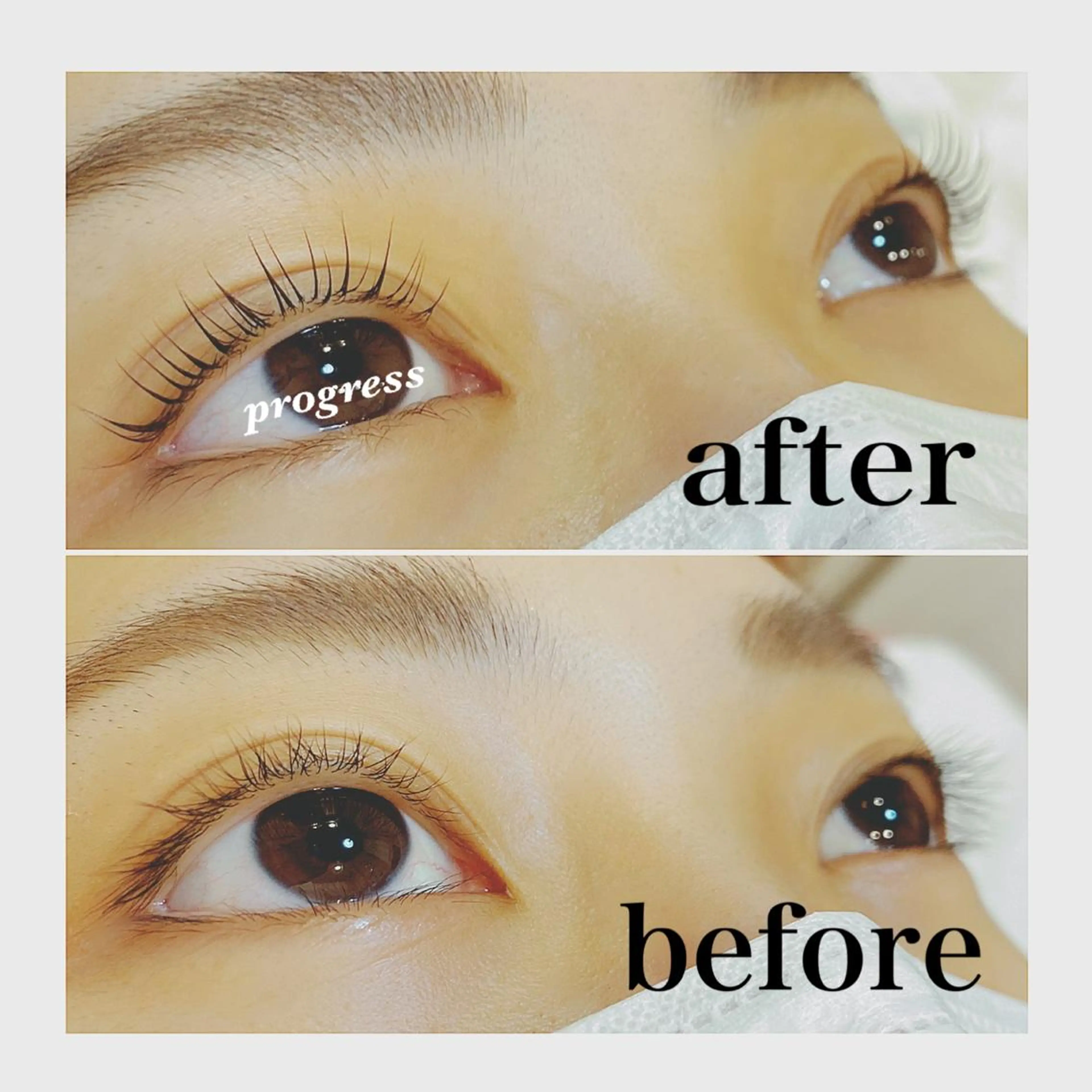 マツエク・マツパ カラーマツエク フラットラッシュ まつげパーマ セーブル 一重×まつ毛パーマ progress つくばのマツエク・マツパデザイン