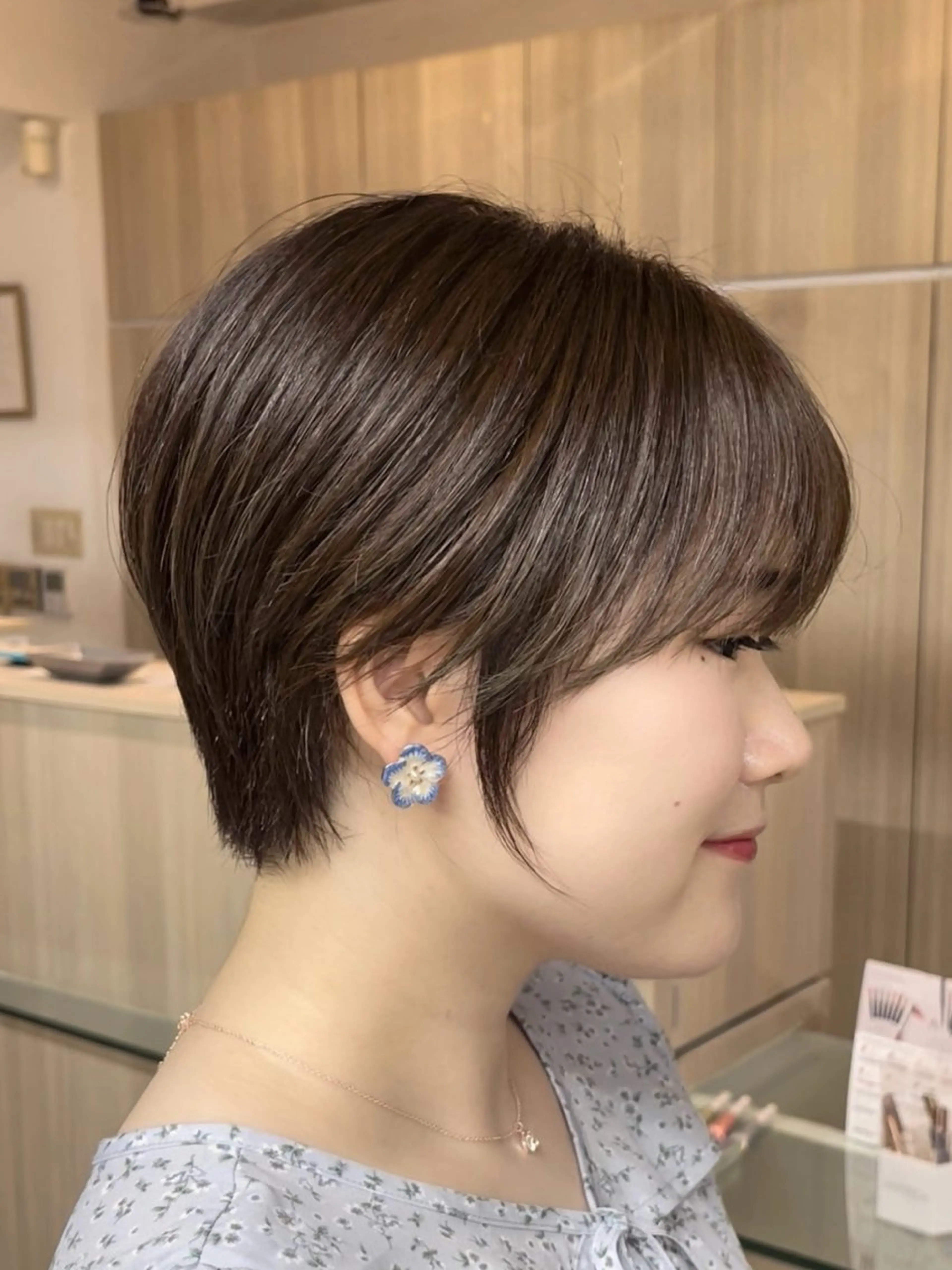 ショート カラー 野田頭 心🌿/ボブ レイヤー/艶カラーのヘアスタイル