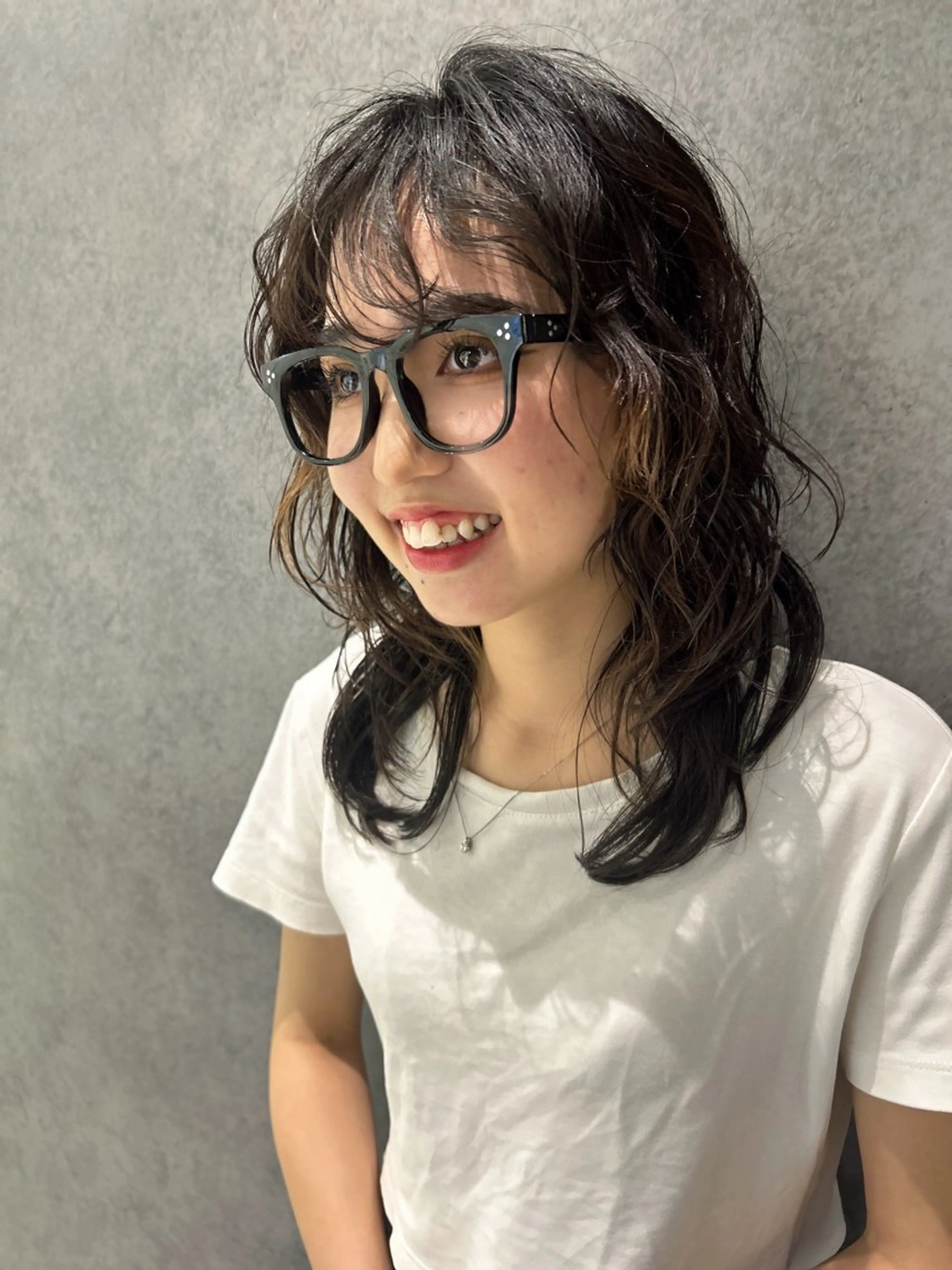 セミロング パーマ 中原 優美のヘアスタイル