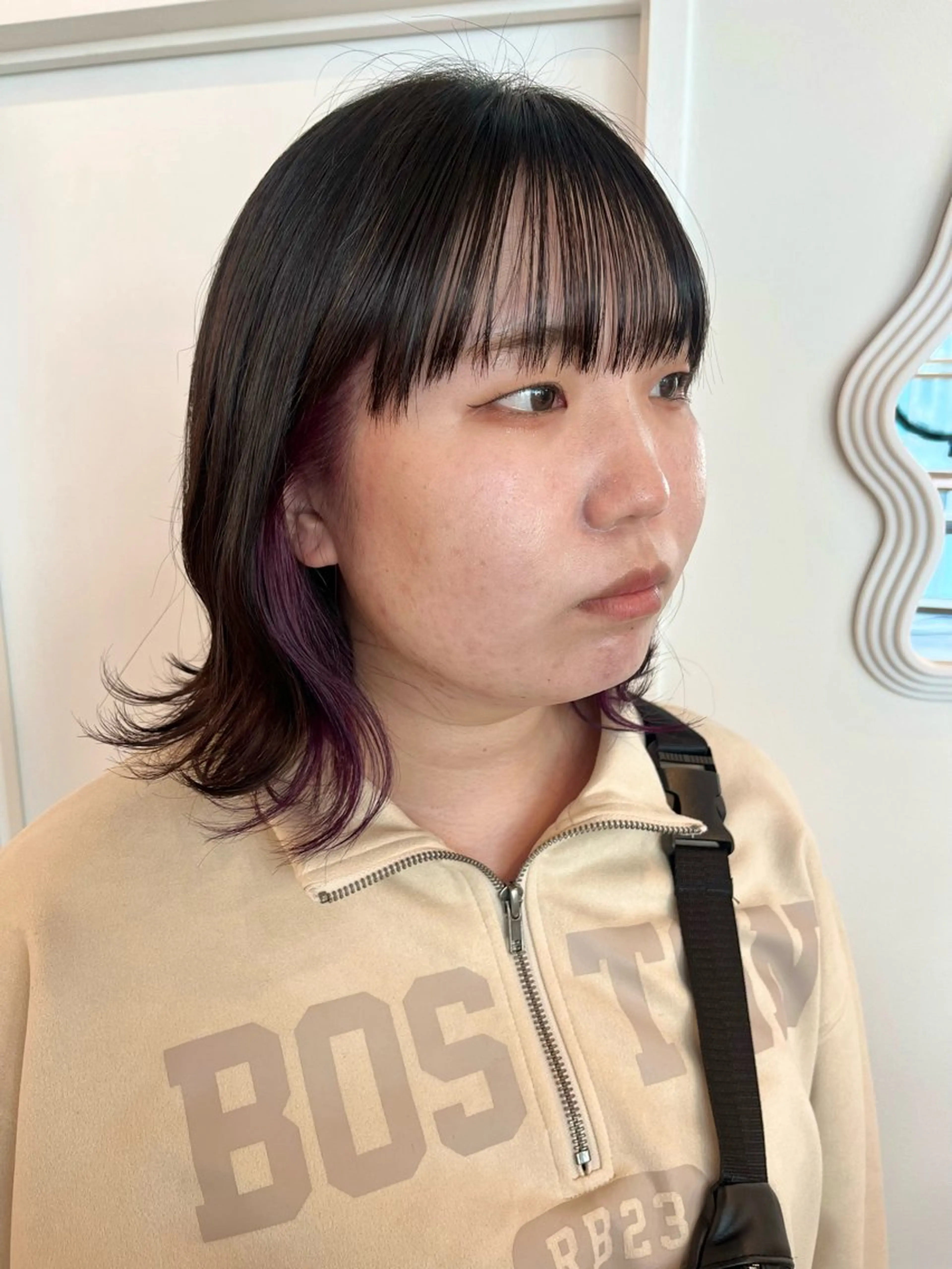 ミディアム カラー ブリーチ ヘアカラー レイヤーカット/韓国 ヘア/ honokaのヘアスタイル