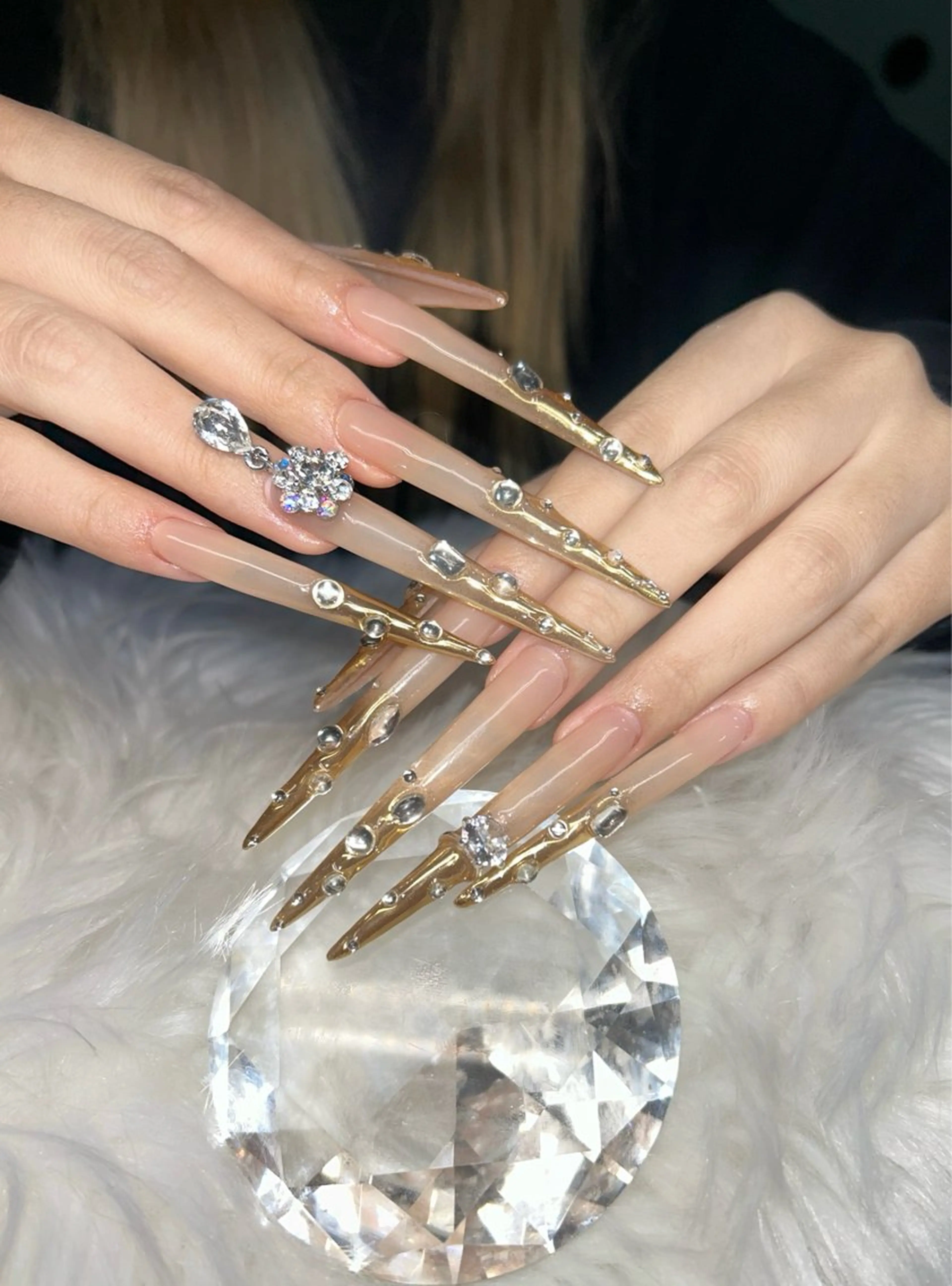 ネイル アートネイル オーロラネイル チークネイル 長さ出し フットネイル ハンドネイル Chan nailsのネイルデザイン