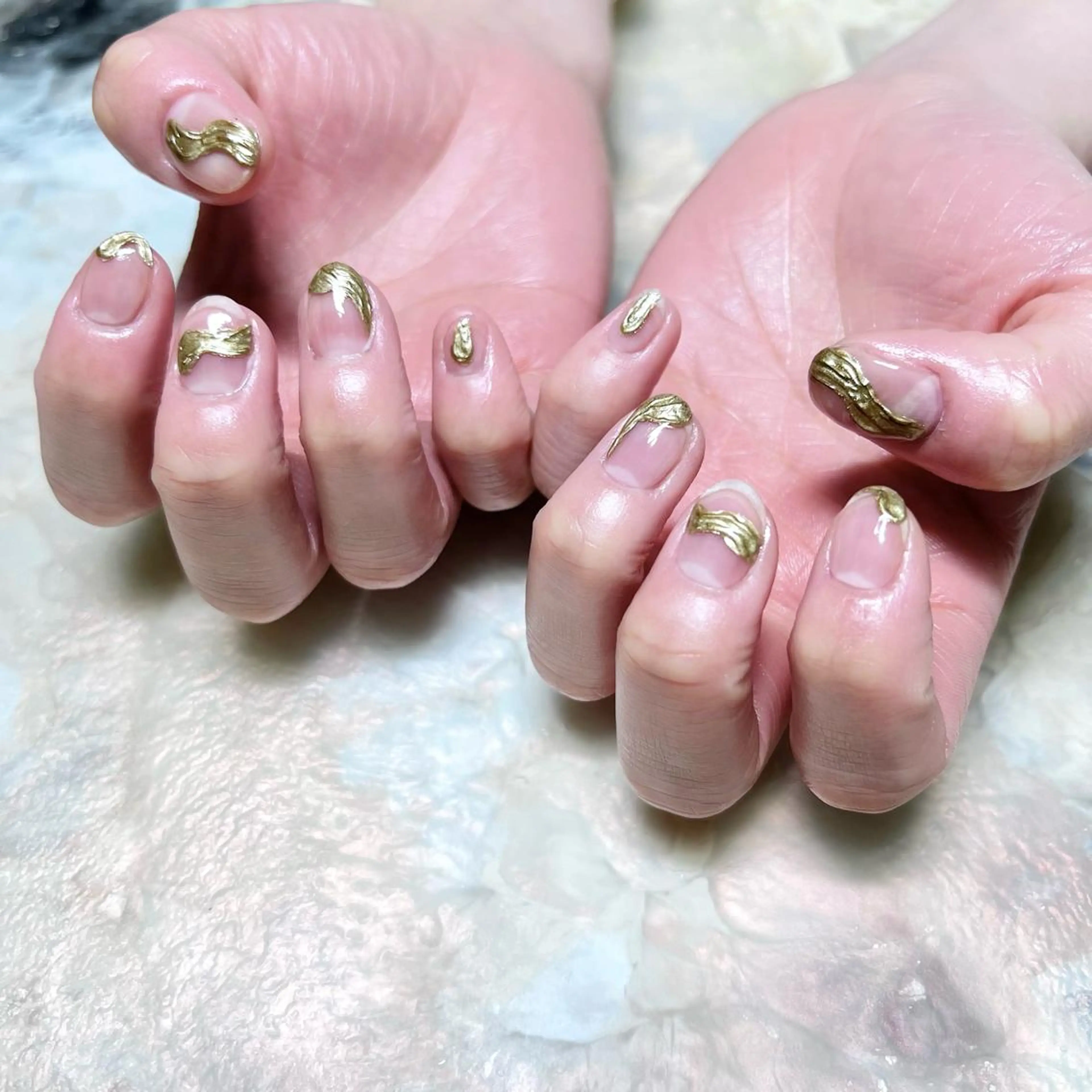 ネイル マグネットネイル ニュアンスネイル ショートネイル gemickle nailのネイルデザイン