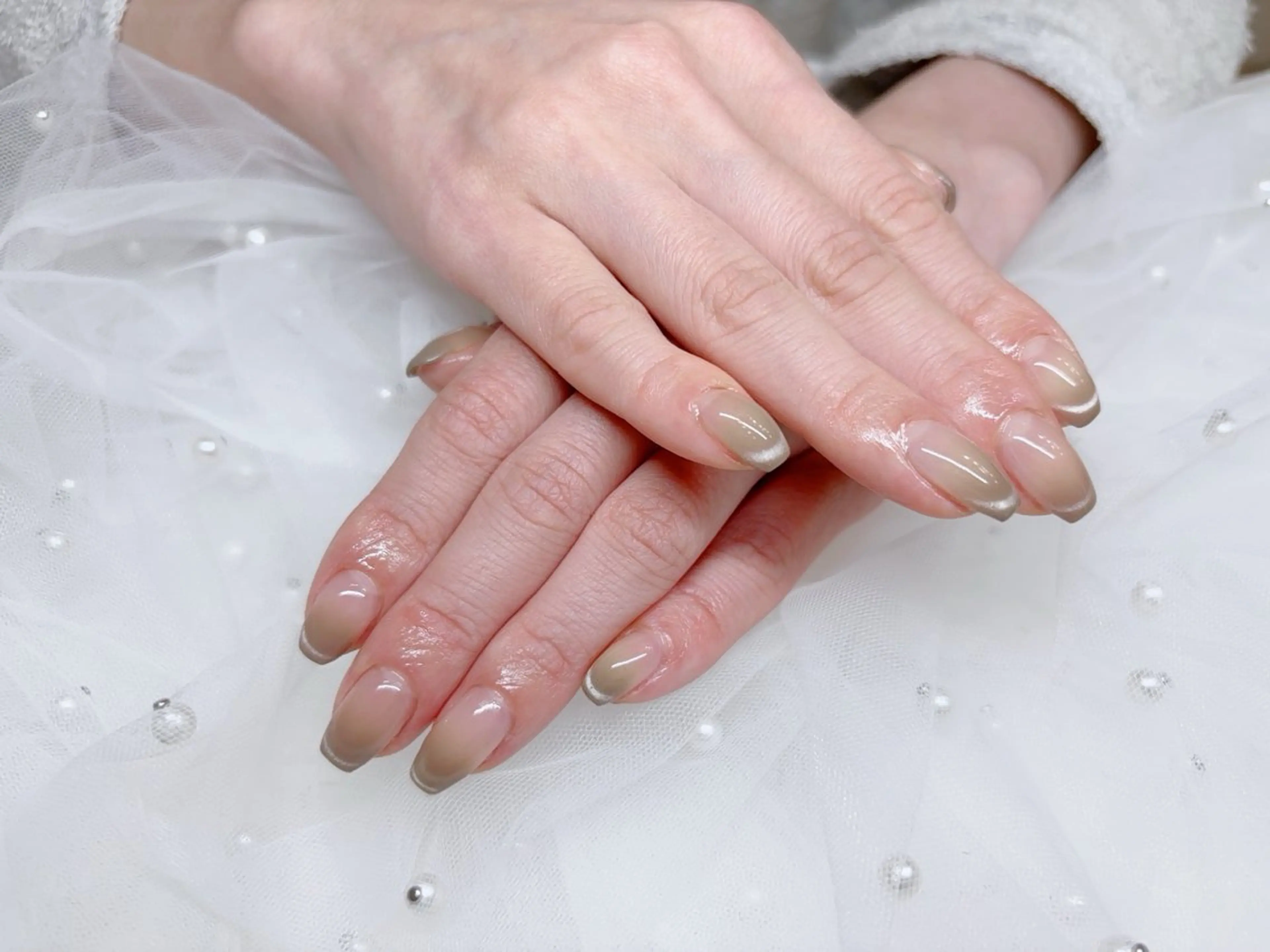 ネイル フレンチネイル グラデーション マグネットネイル マグネットフレンチ ハンドネイル ♡CELEBRAIL YUKI♡のネイルデザイン